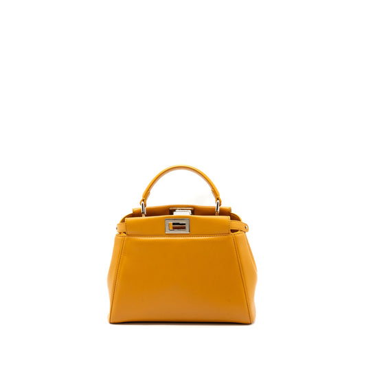 Fendi Mini Peekaboo Lambskin Bright Yellow SHW