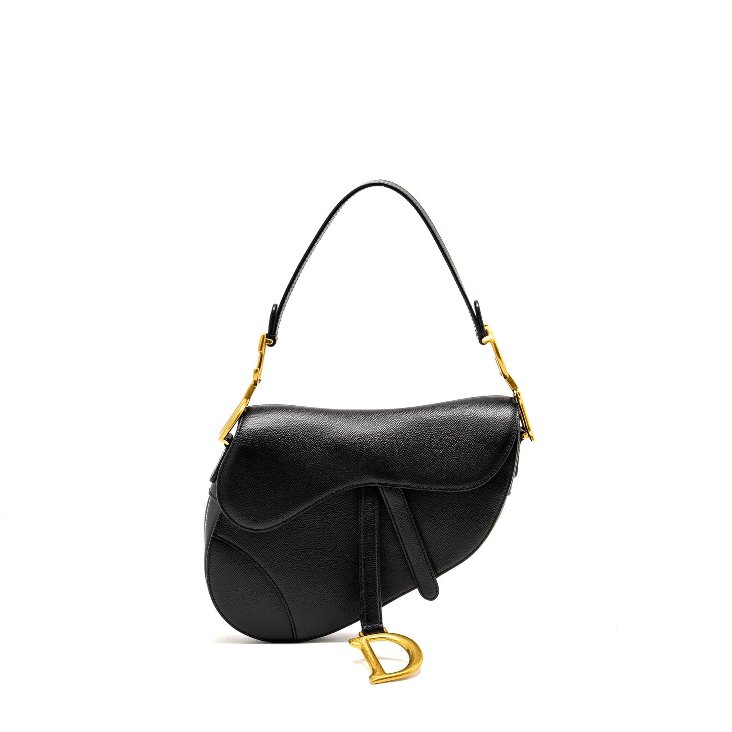 Luxury Dior Medium Saddle Bag Calfskin BLACK GHW