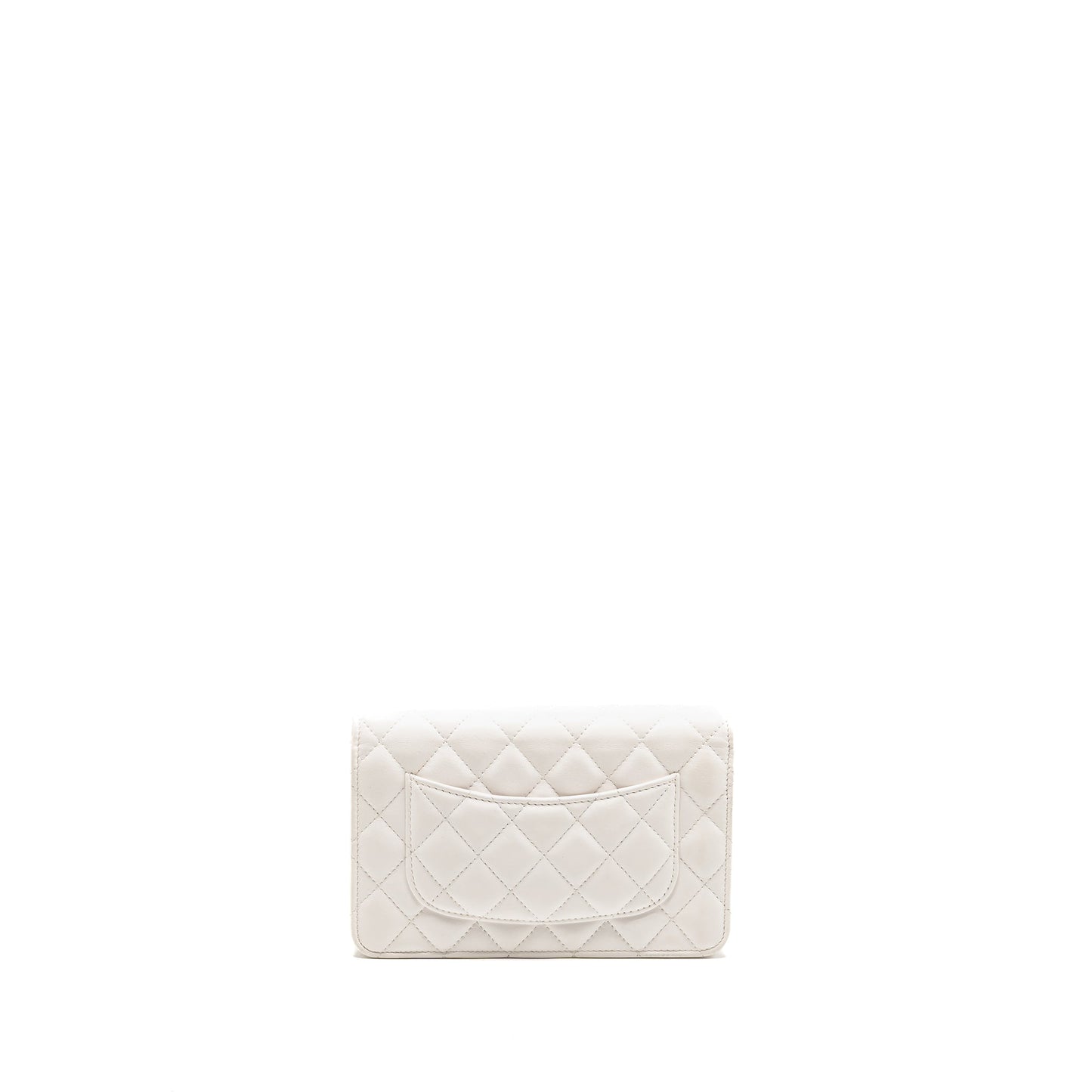Chanel Giant Chain Classic Wallet on Chain Lambskin White Multicolour Hardware (Microchip)