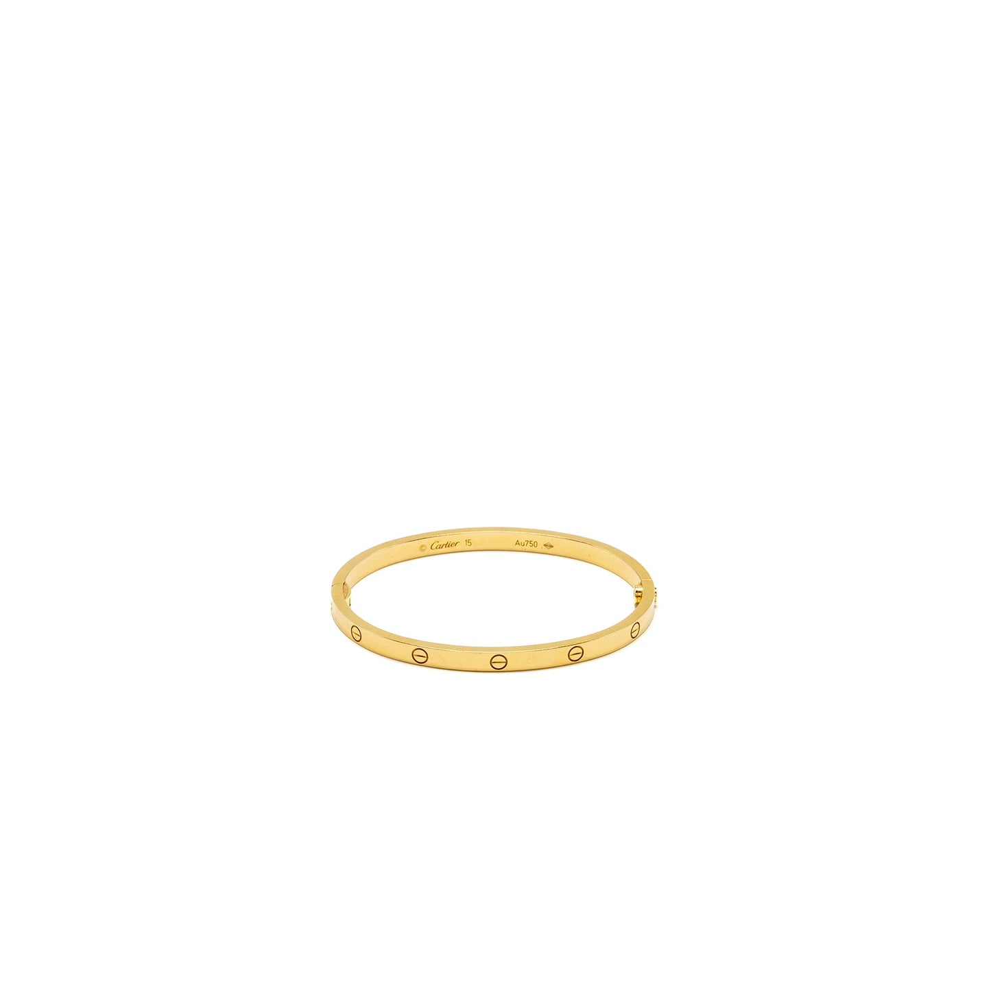 Cartier Size 15 Love Bracelet Small Model Yellow Gold