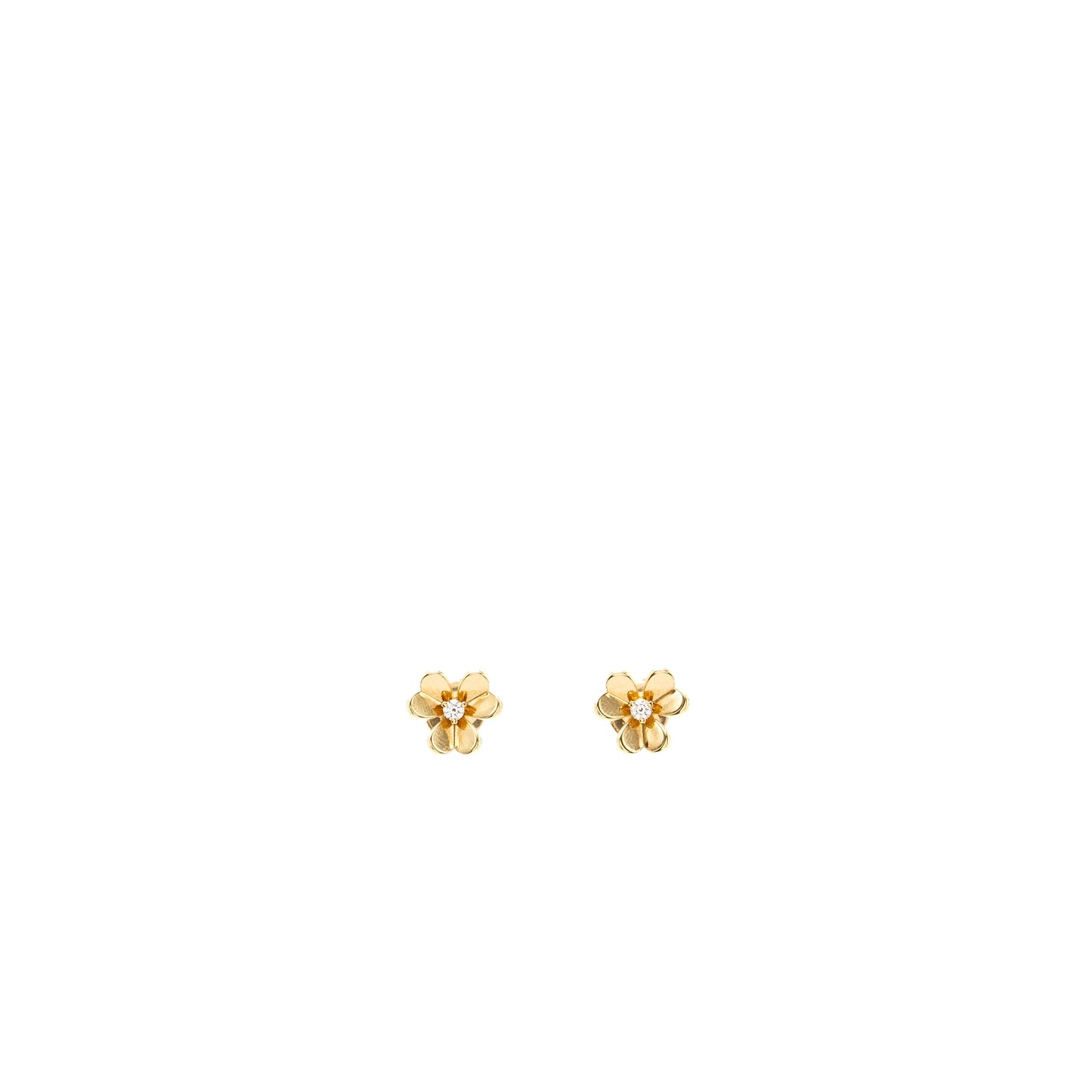Van Cleef & Arpels Frivole earrings mini model yellow gold diamonds