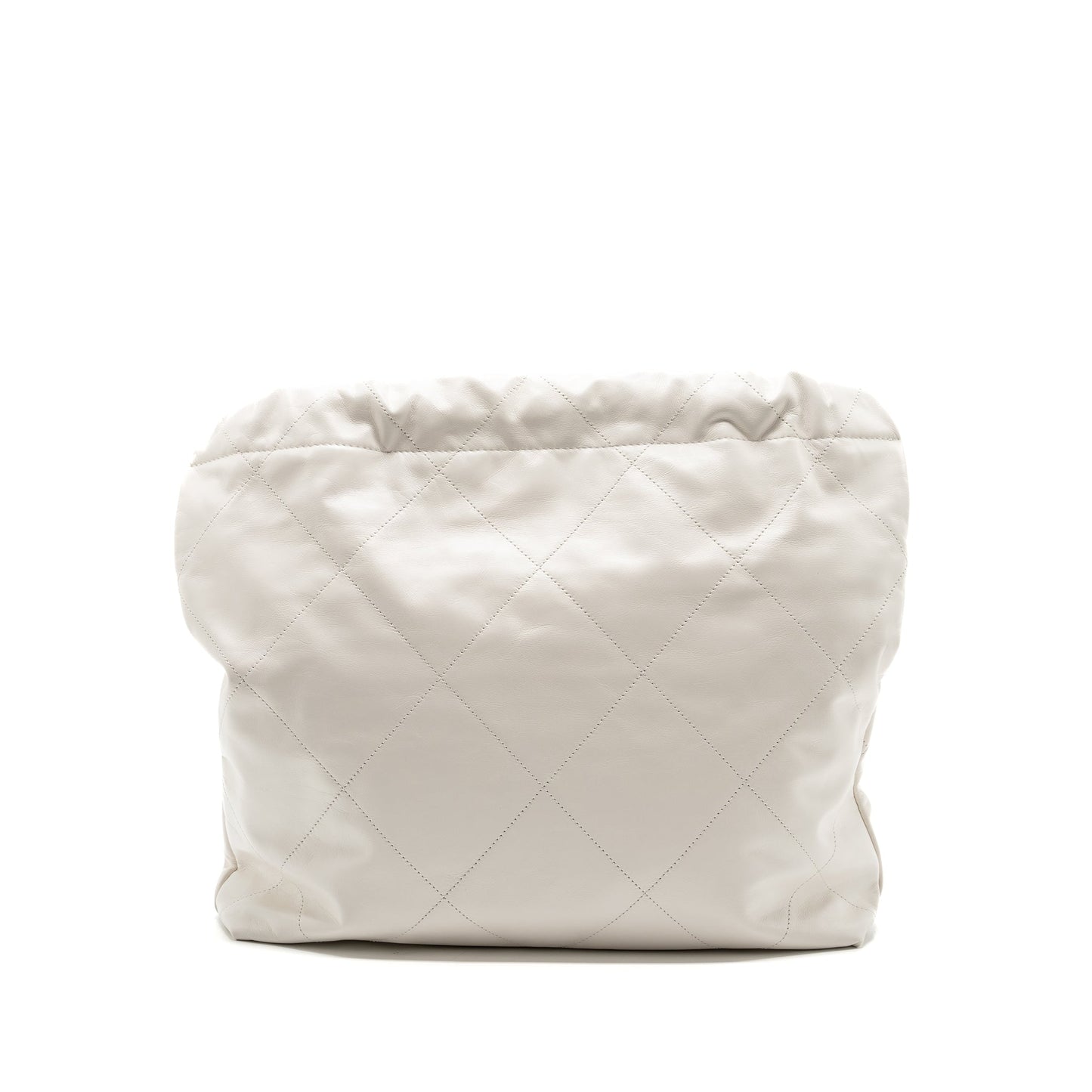 Chanel medium 22 bag calfskin white GHW (microchip)