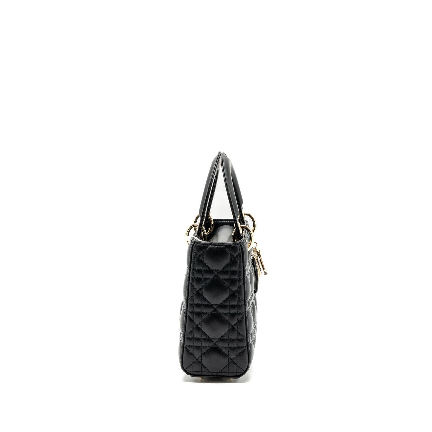 Luxury Dior Small Lady Luxury Dior Lambskin BLACK LGHW