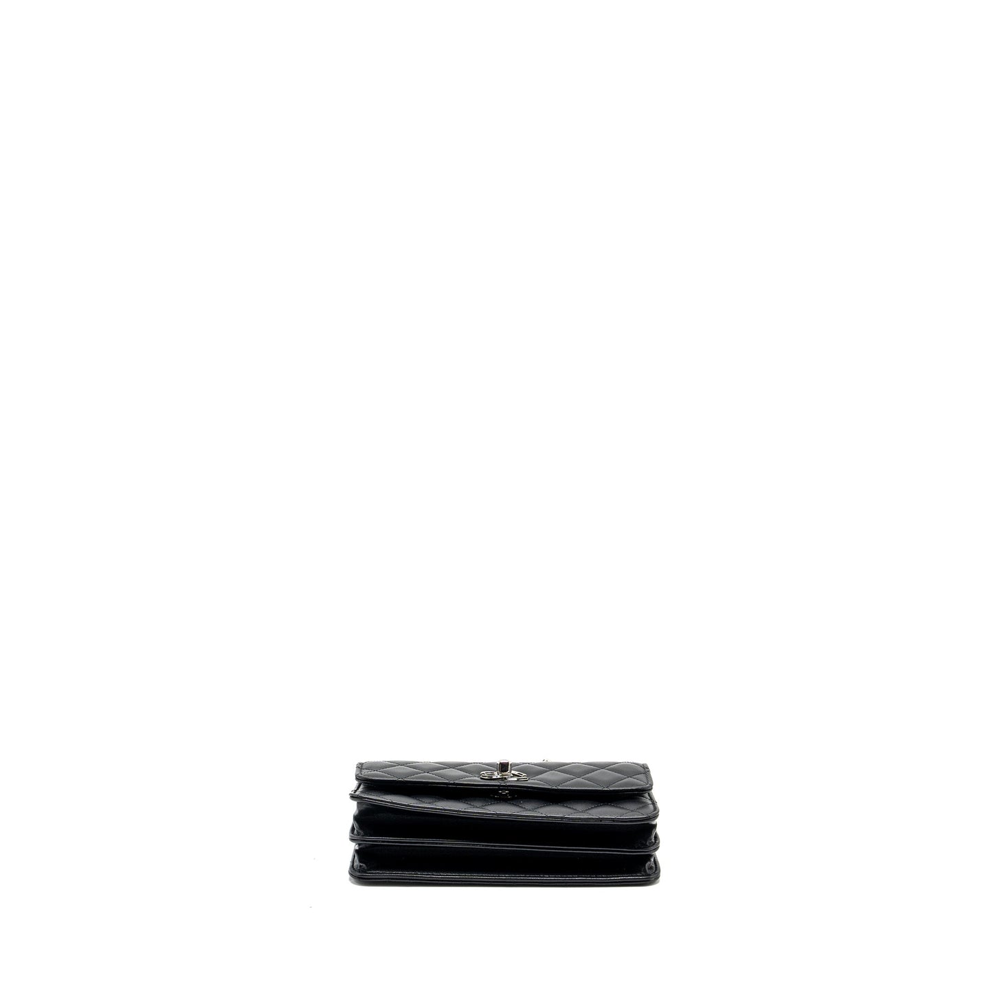 Chanel Top Handle Mini Wallet On Chain Flap Bag Lambskin Black SHW (Microchip)