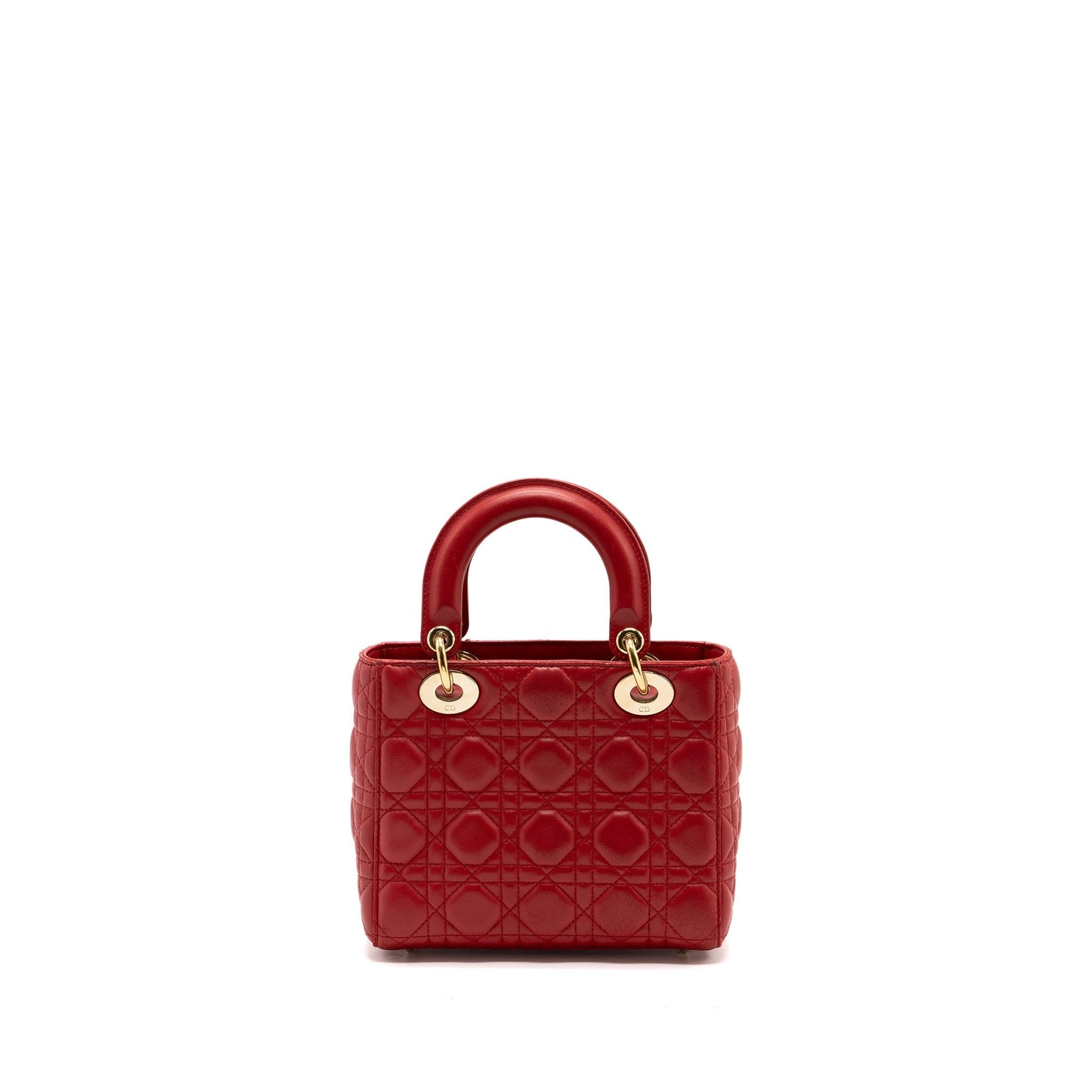 Luxury Dior small lady Luxury Dior lambskin red with GHW