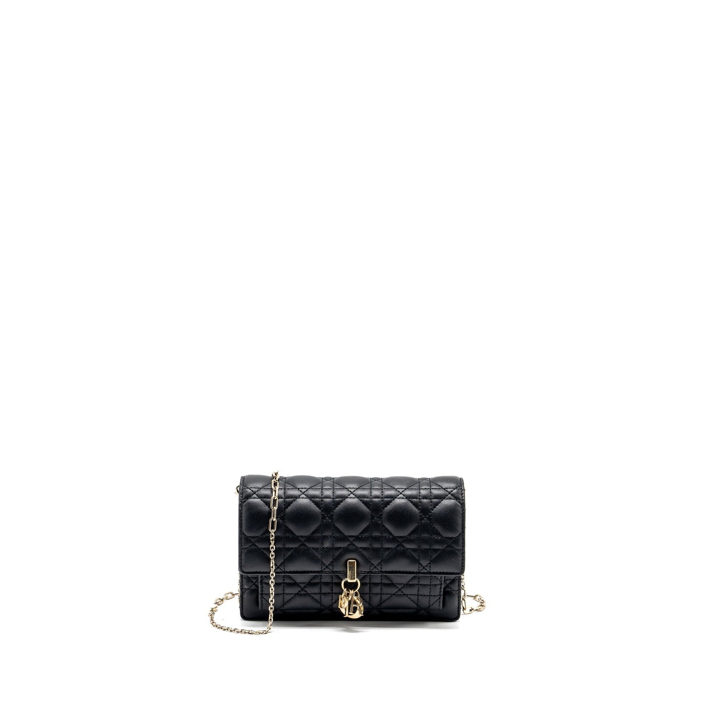 Luxury Dior My Luxury Dior Daily Chain Pouch Lambskin Black LGHW