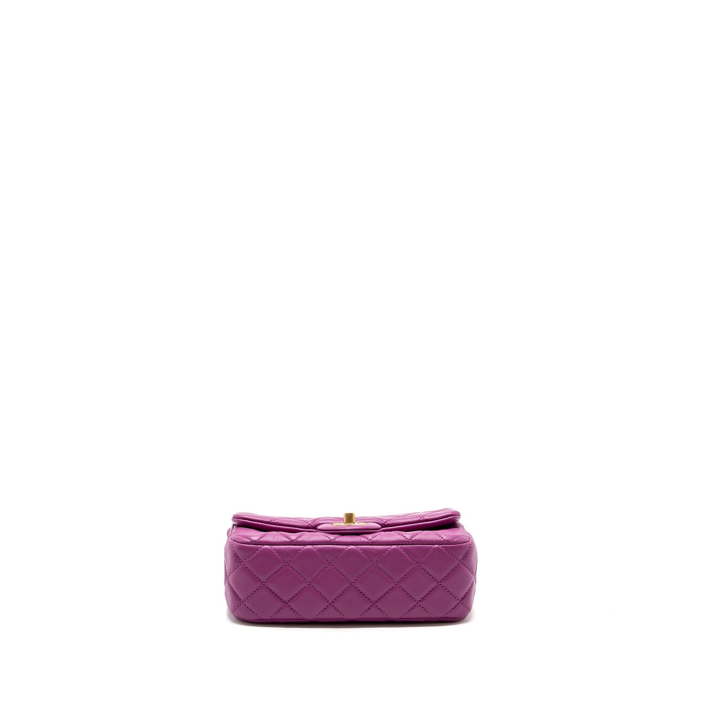 Chanel pearl crush mini rectangular flap bag lambskin purple GHW
