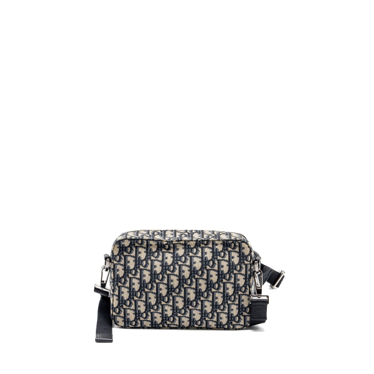 Luxury Dior safari bag with strap black Oblique jacquard SHW
