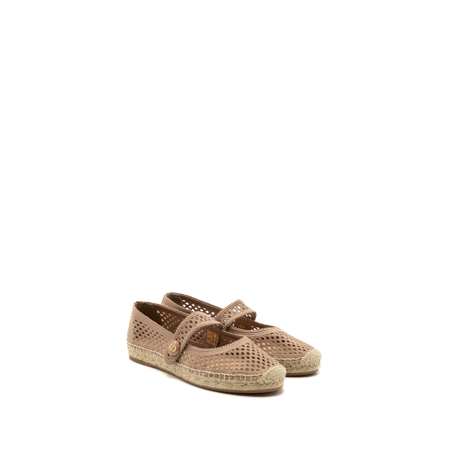 Luxury Dior Size 38 Caro espadrilles Fabric Light Pink GHW