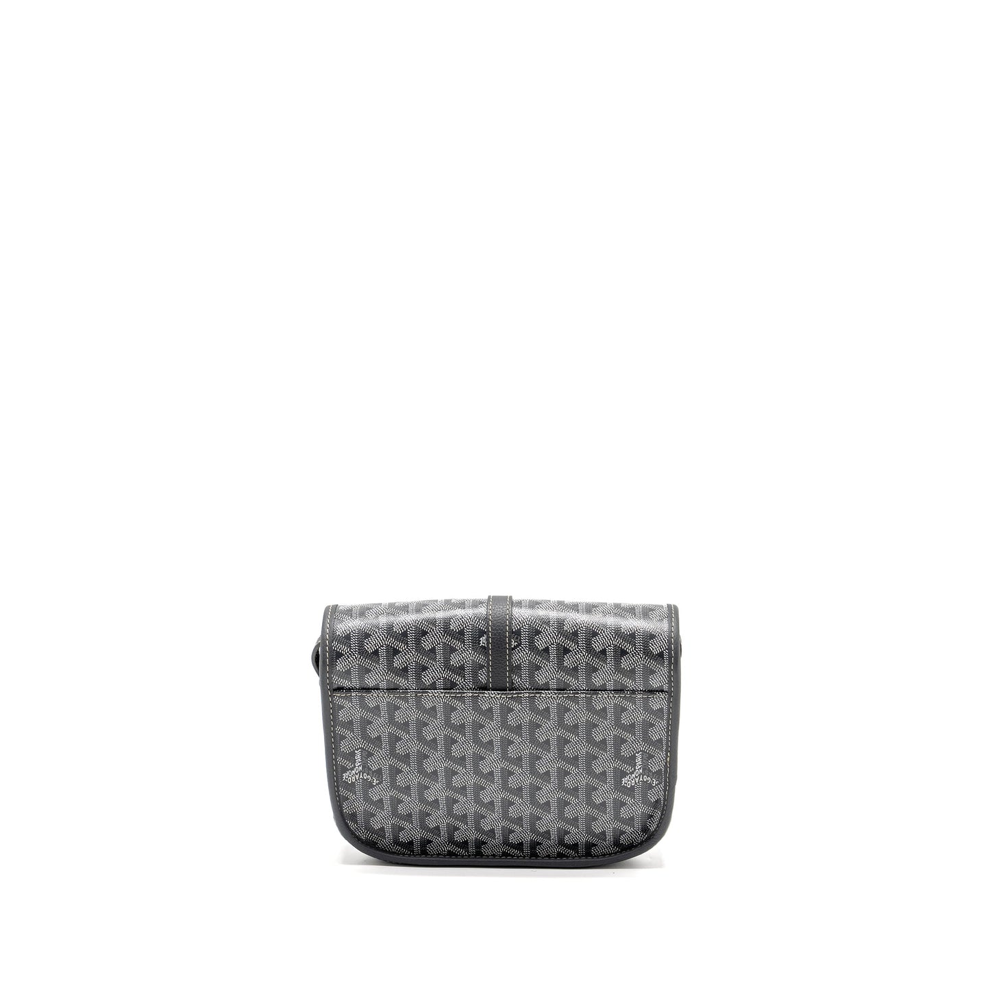 Goyard Belvedere PM Messenger Bag Goyardine Canvas Calfskin Grey SHW