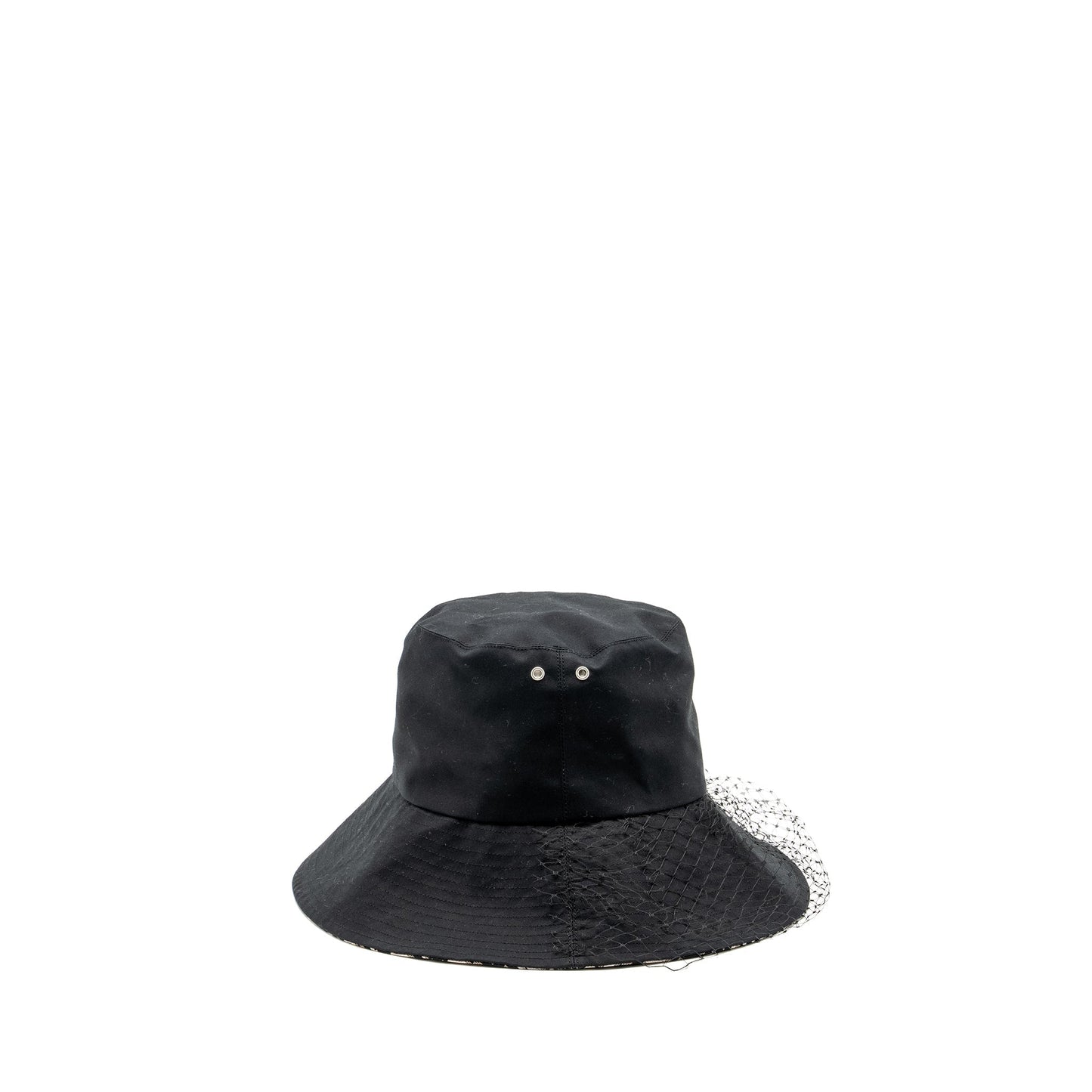 Luxury Dior size 57 Teddy-D Brim Bucket Hat With Veil Black/Blue Oblique