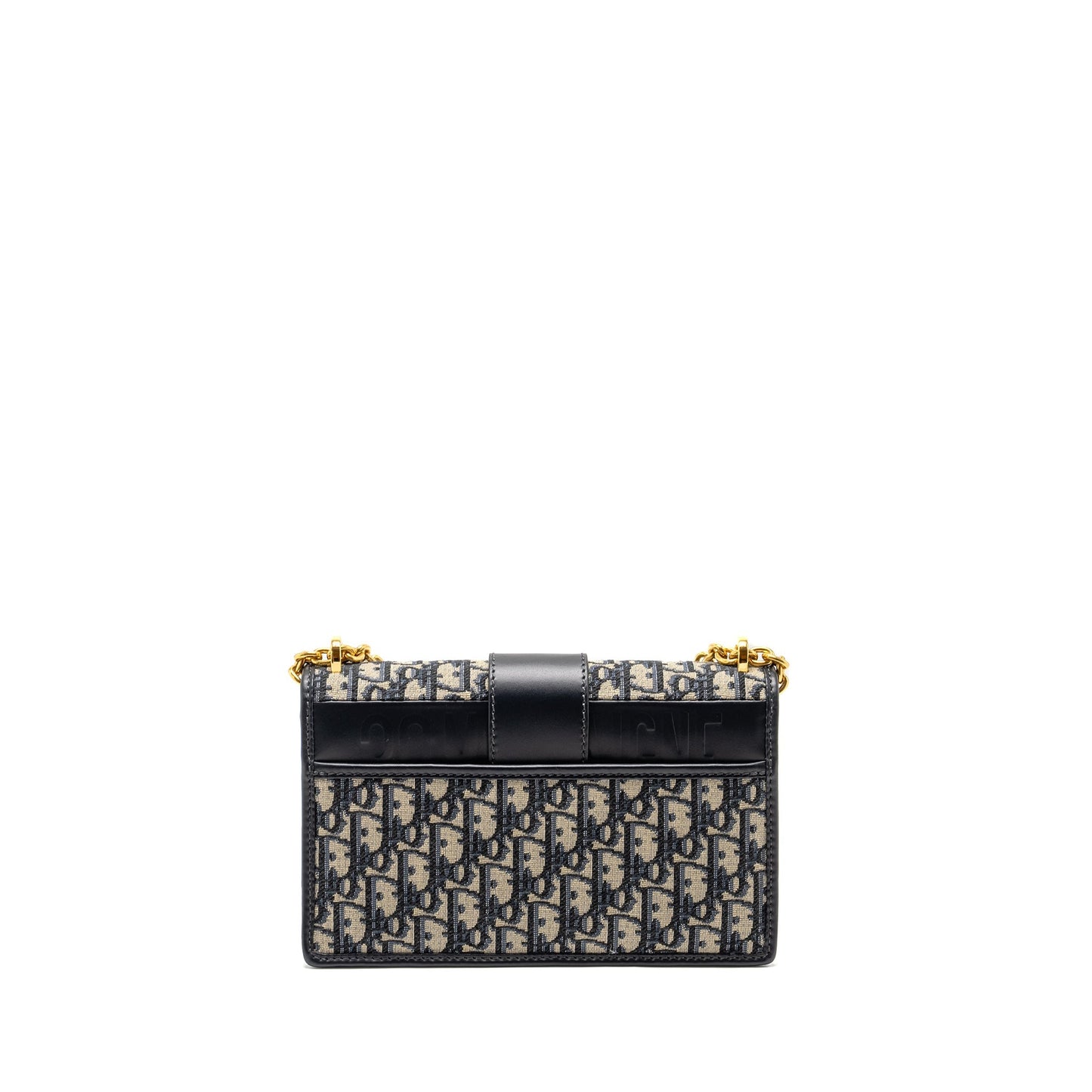 Luxury Dior 30 Montaigne Chain Bag Oblique Jacquard Blue GHW