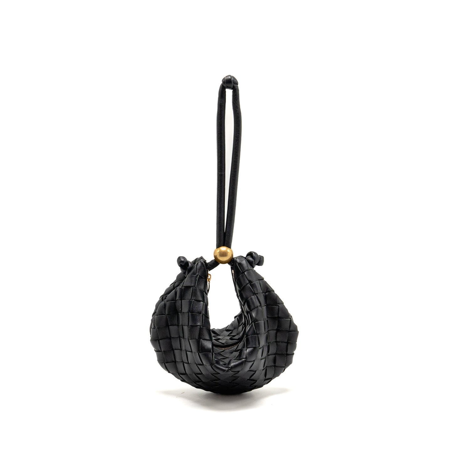 Bottega Veneta mini turn pouch lambskin black GHW