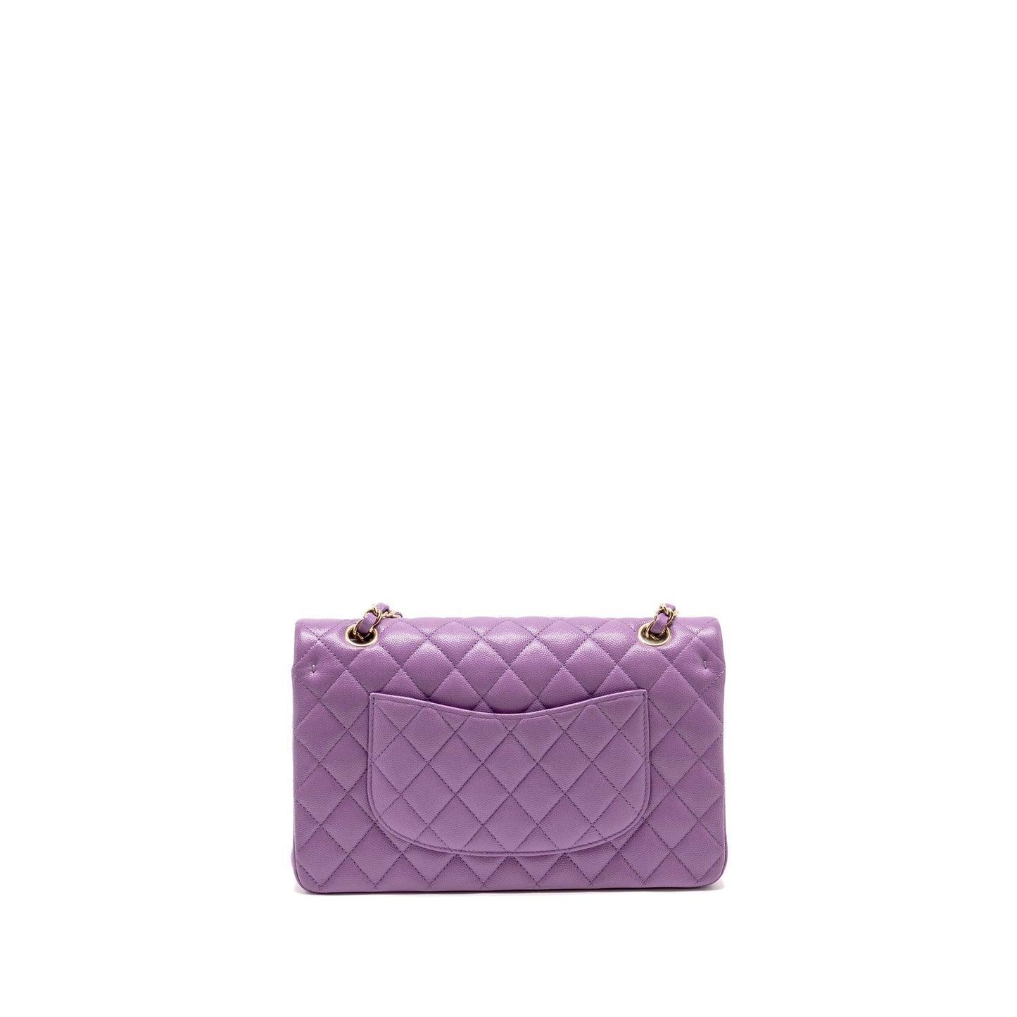 Chanel Medium Classic Double Flap Bag Caviar Purple LGHW (Microchip)