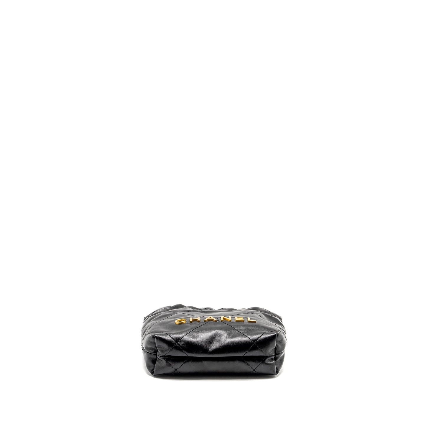 Chanel 23K Mini 22 Bag Shiny Calfskin Black GHW (Microchip)