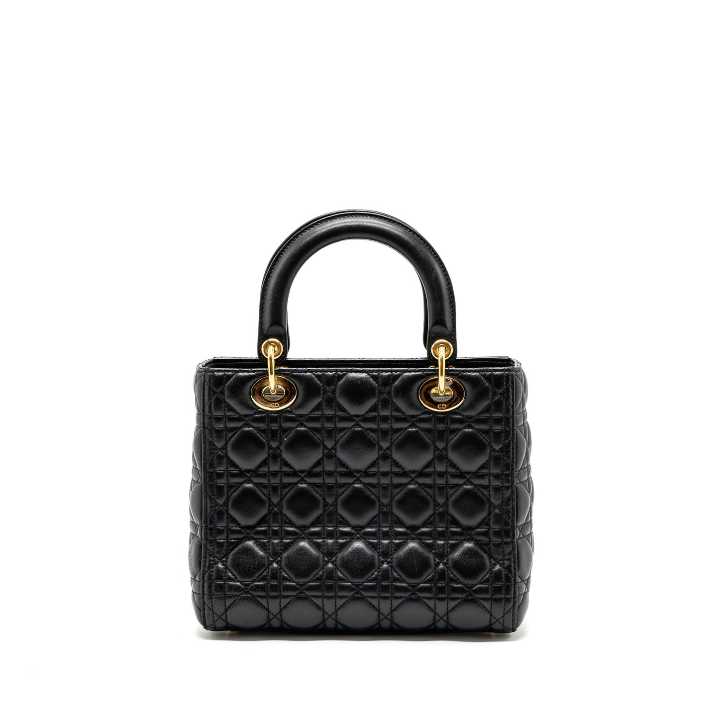 Luxury Dior Medium Lady Luxury Dior Lambskin Black GHW