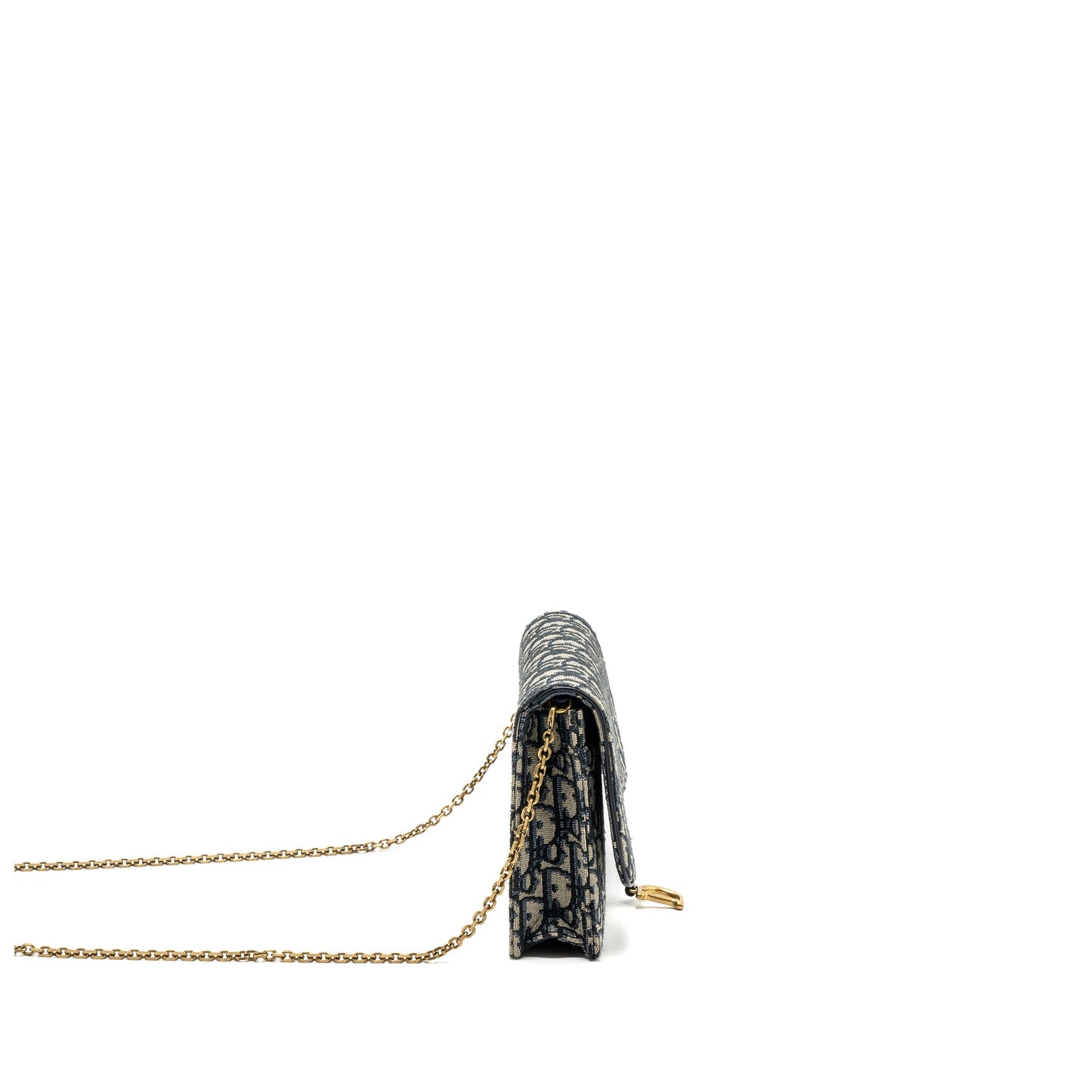 Luxury Dior Saddle Pouch With Chain Luxury Dior Oblique Jacquard blue GHW