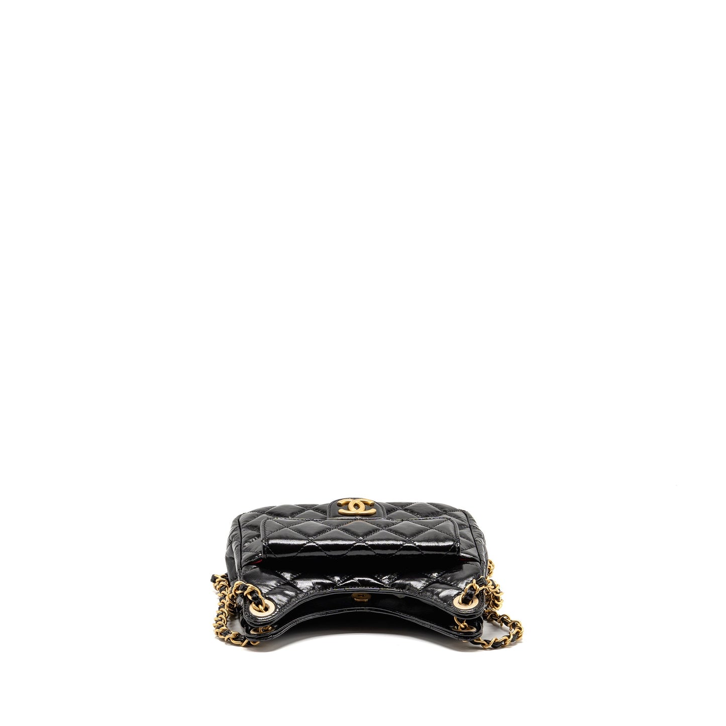 Chanel 23b small hobo bag shiny calfskin black GHW (microchip)