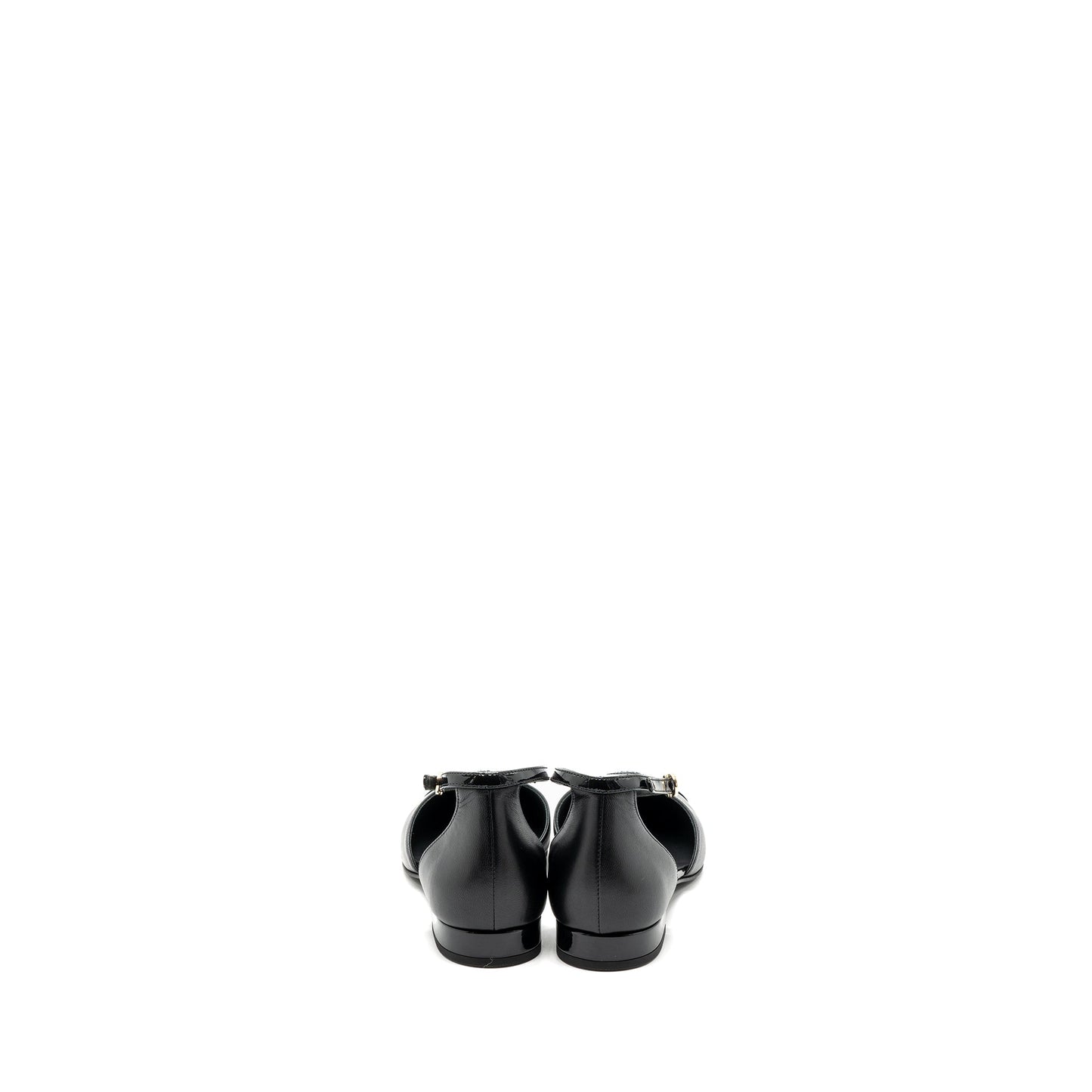 Chanel Size 37 Flat Shoes Lambskin/Patent Black GHW