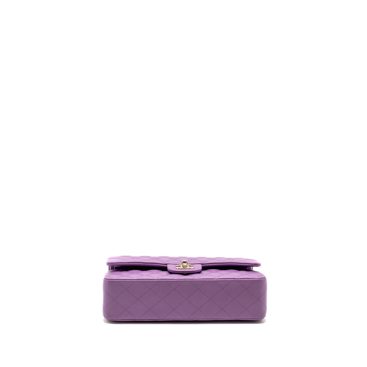 Chanel Medium Classic Double Flap Bag Caviar Purple LGHW (Microchip)