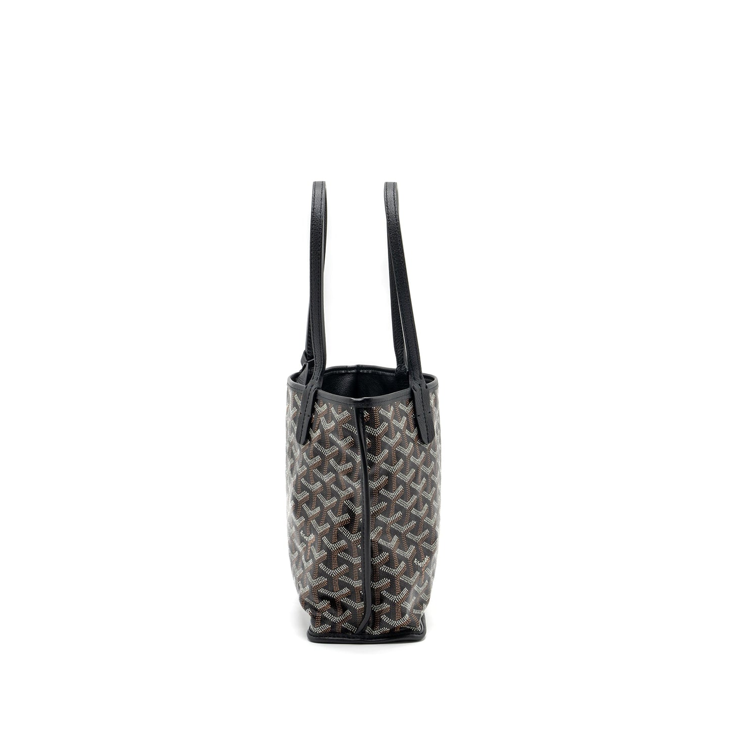 Goyard mini Anjou tote bag goyardline canvas / calfskin black SHW