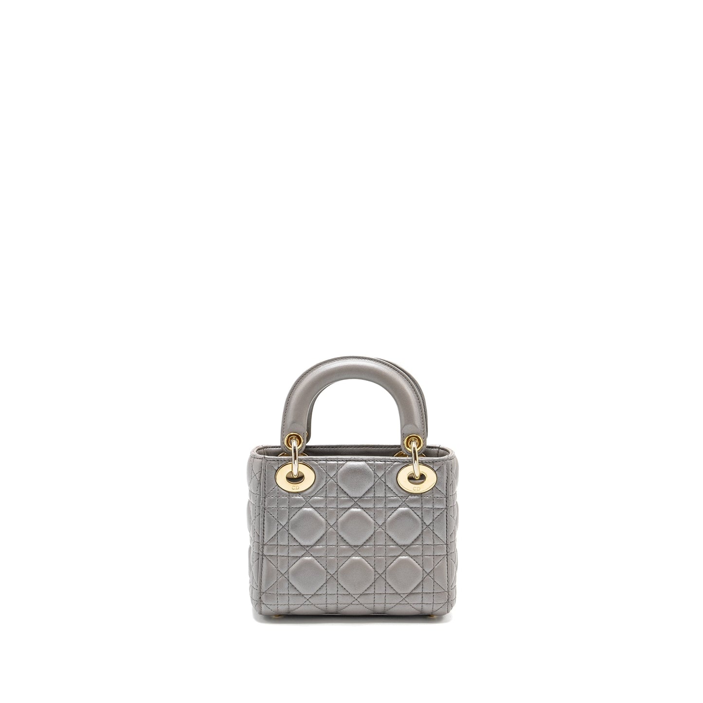 Luxury Dior Mini Lady Luxury Dior Lambskin Iridescent Grey LGHW
