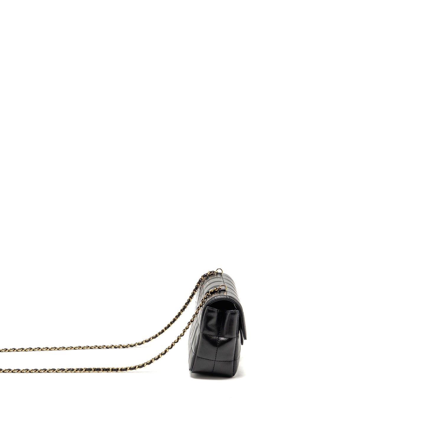 Chanel Camellia Mini Flap Shoulder Bag Lambskin Black GHW