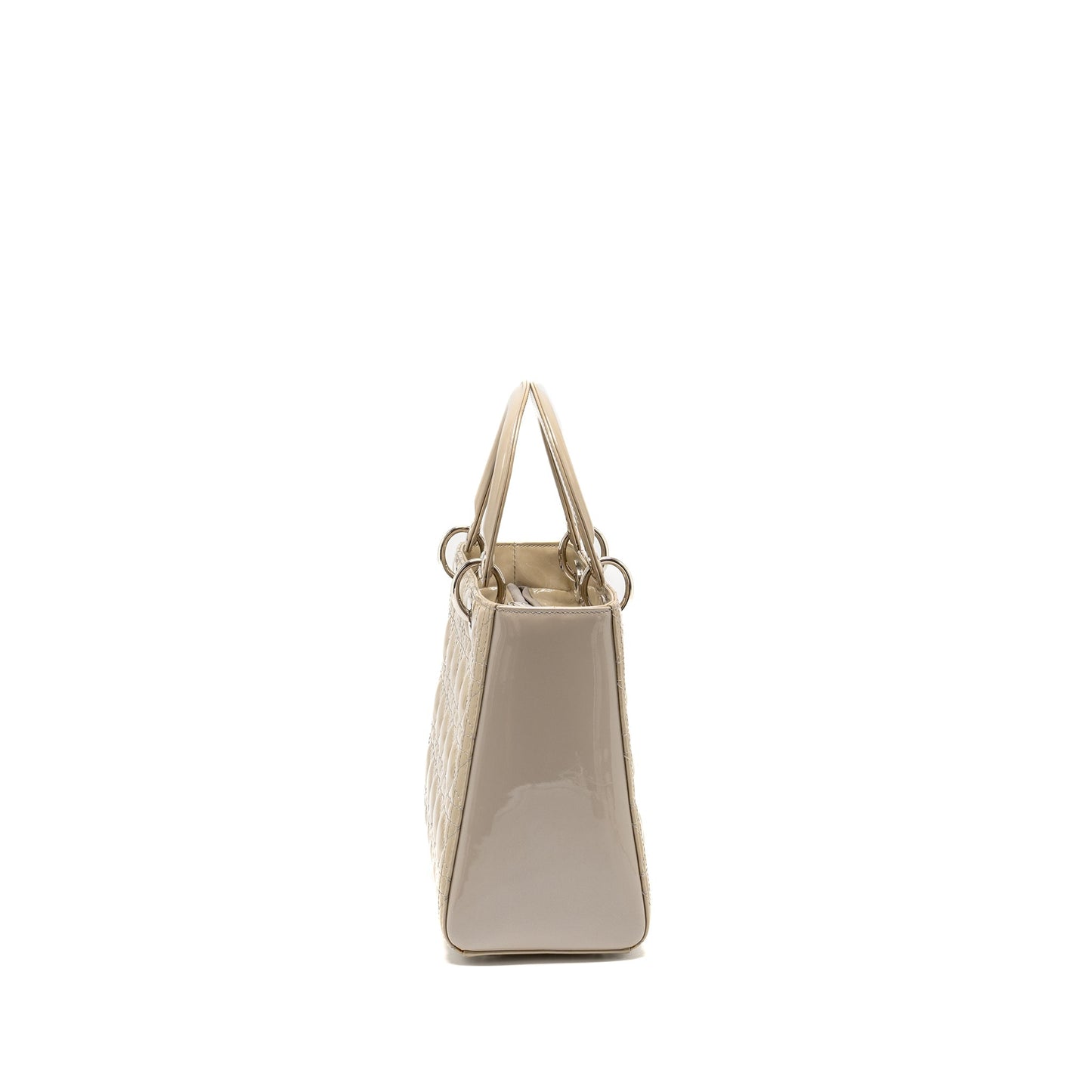 Luxury Dior Medium Lady Luxury Dior Patent Beige SHW