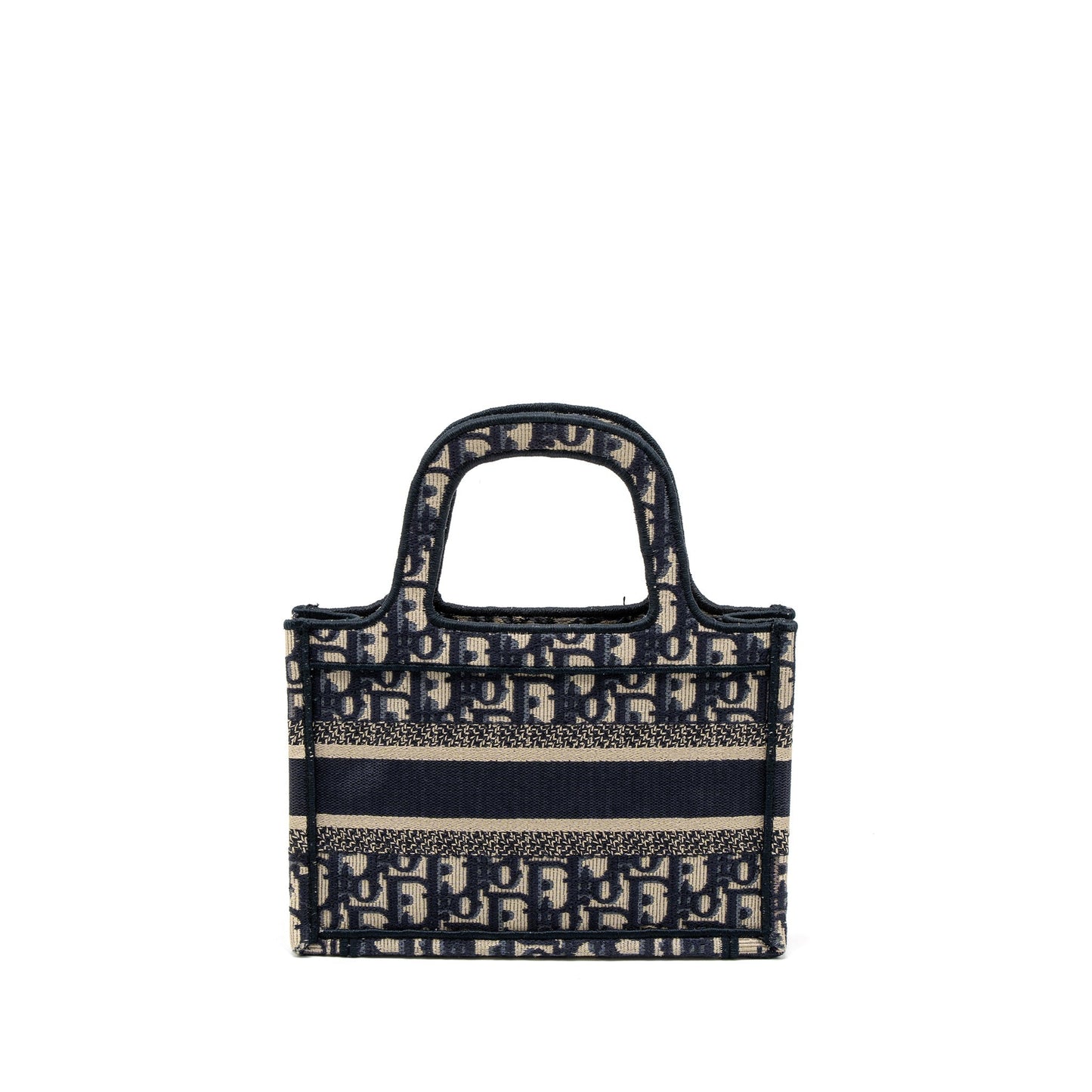 Luxury Dior Mini book Tote Blue Oblique Embroidery