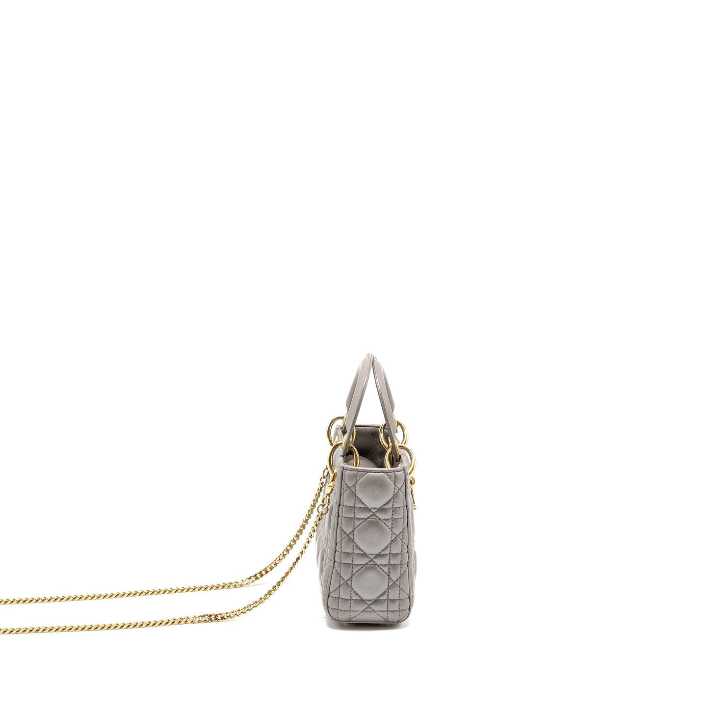 Luxury Dior Mini Lady Luxury Dior Lambskin Iridescent Grey LGHW