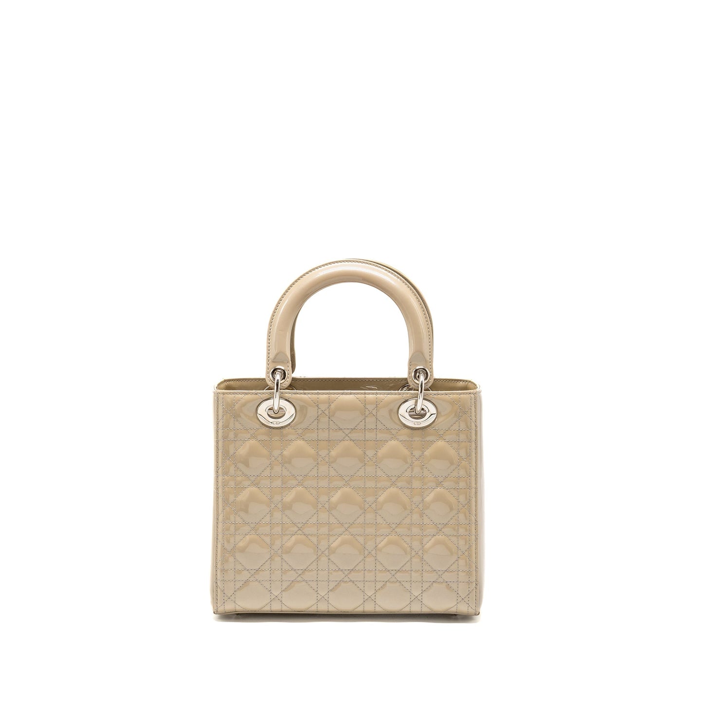 Luxury Dior Medium Lady Luxury Dior Patent Beige SHW