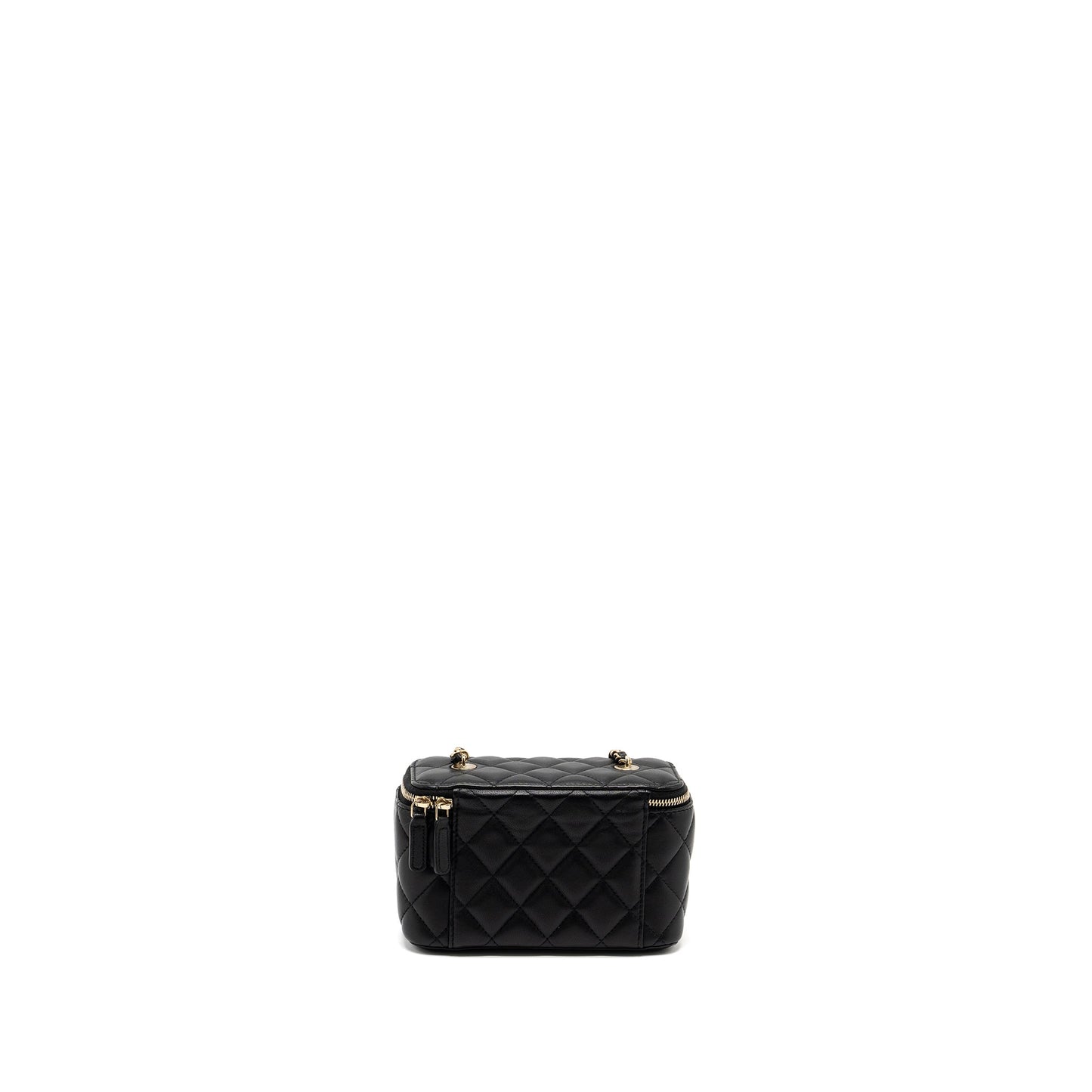 Chanel Long Vanity With Chain Lambskin Black LGHW (Microchip)