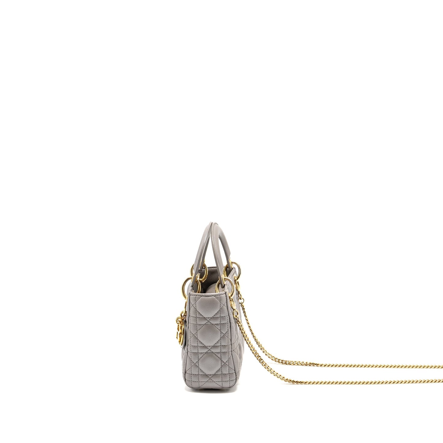 Luxury Dior Mini Lady Luxury Dior Lambskin Iridescent Grey LGHW