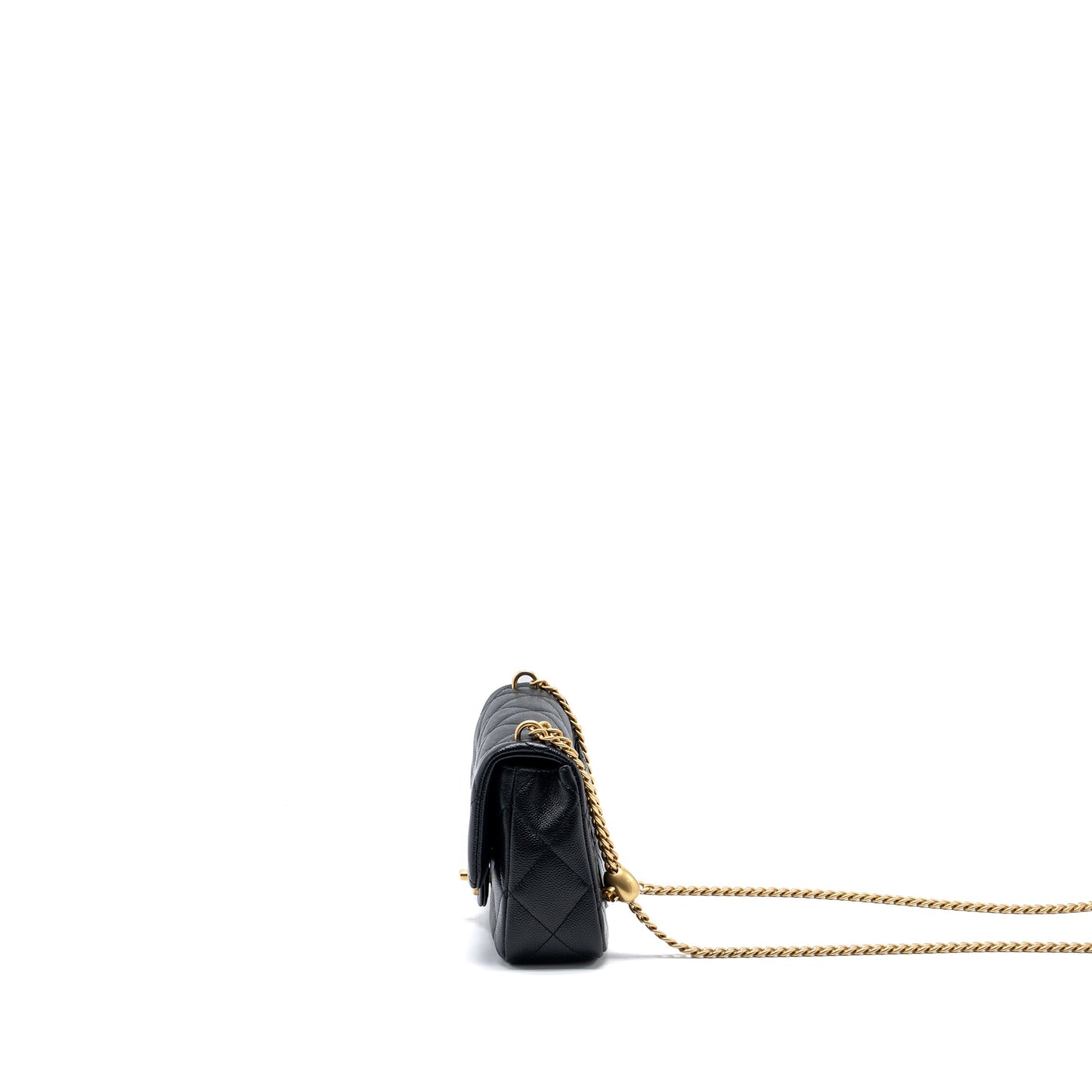 Chanel 23p Coco Love Flap Bag Caviar Black GHW (microchip)
