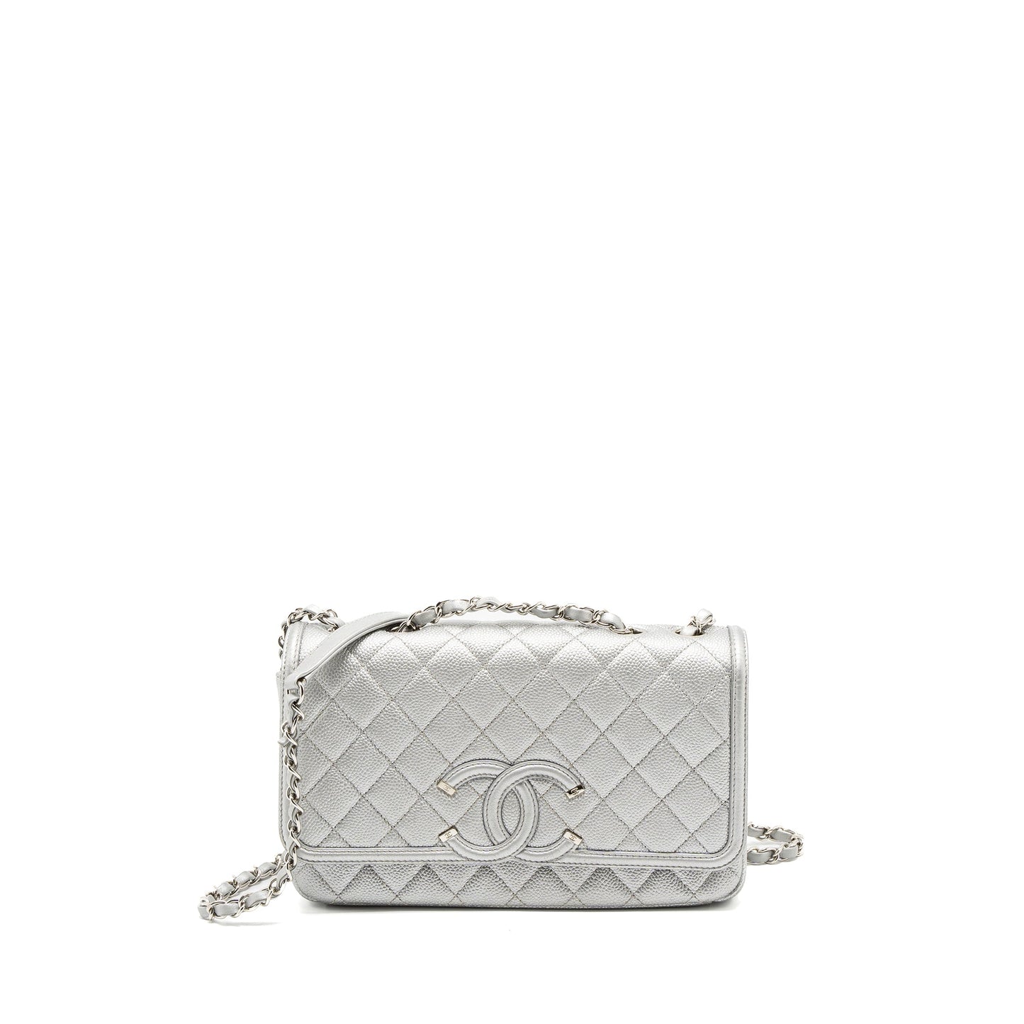 Chanel Filigree Flap Bag Caviar Silver SHW