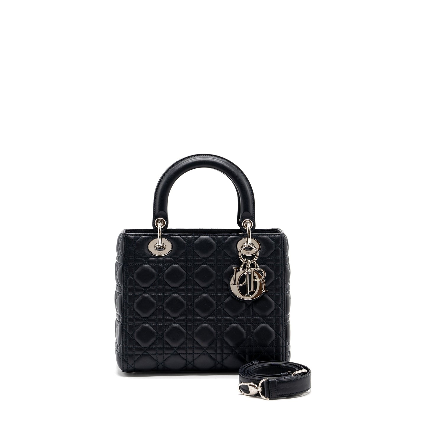Luxury Dior medium lady Luxury Dior lambskin black SHW