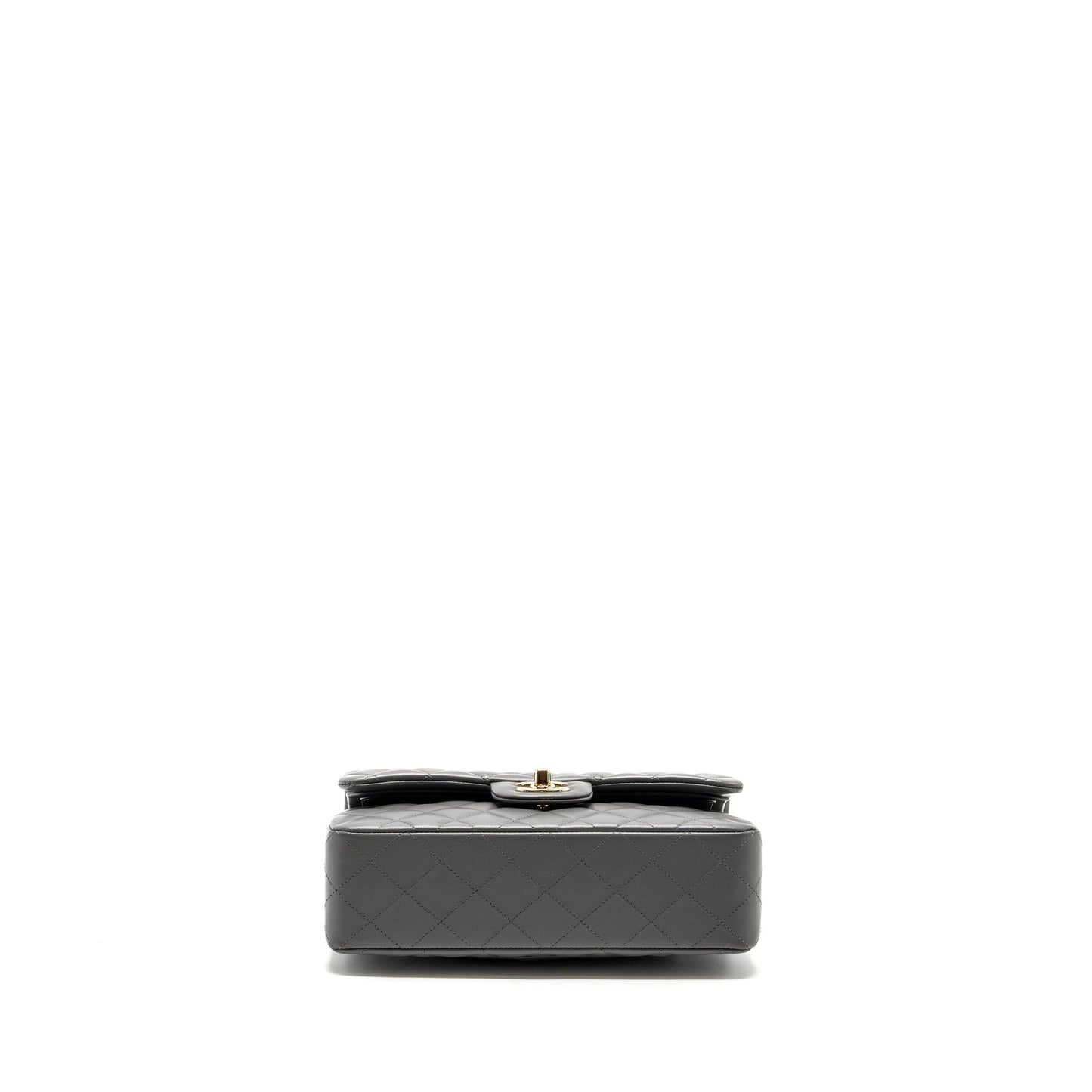 Chanel 22A Small Classic Double Flap Bag Lambskin Grey LGHW(Microchip)