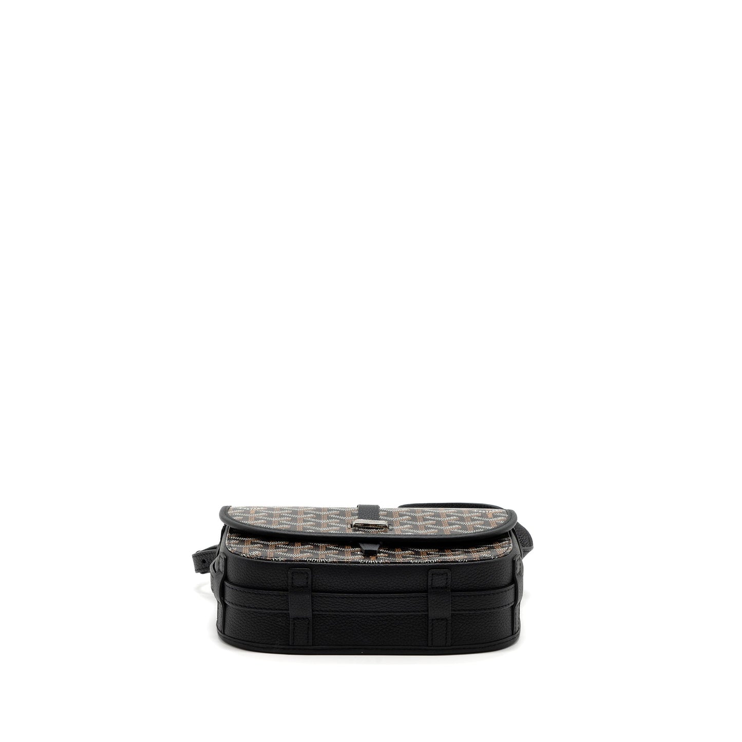 Goyard messenger bag calfskin/goyardine canvas black SHW
