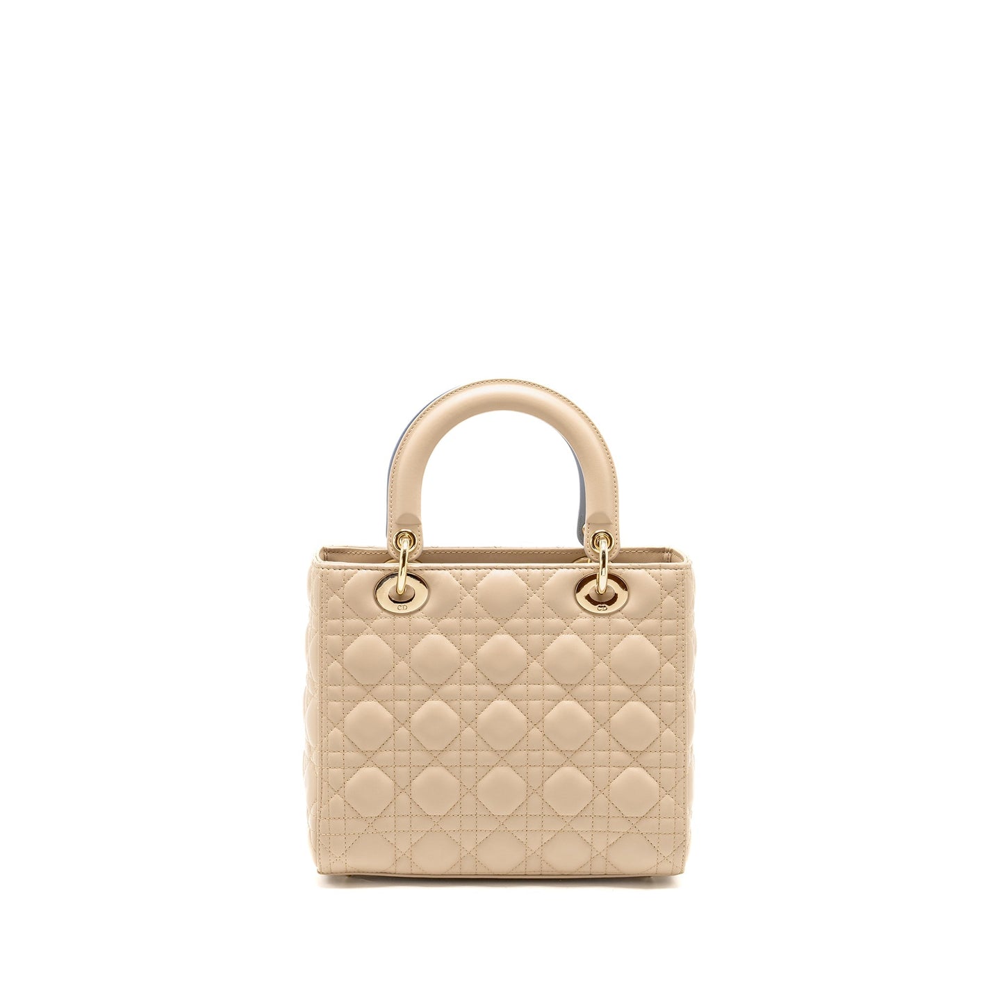 Luxury Dior Medium Lady Luxury Dior Lambskin Beige/Blue LGHW