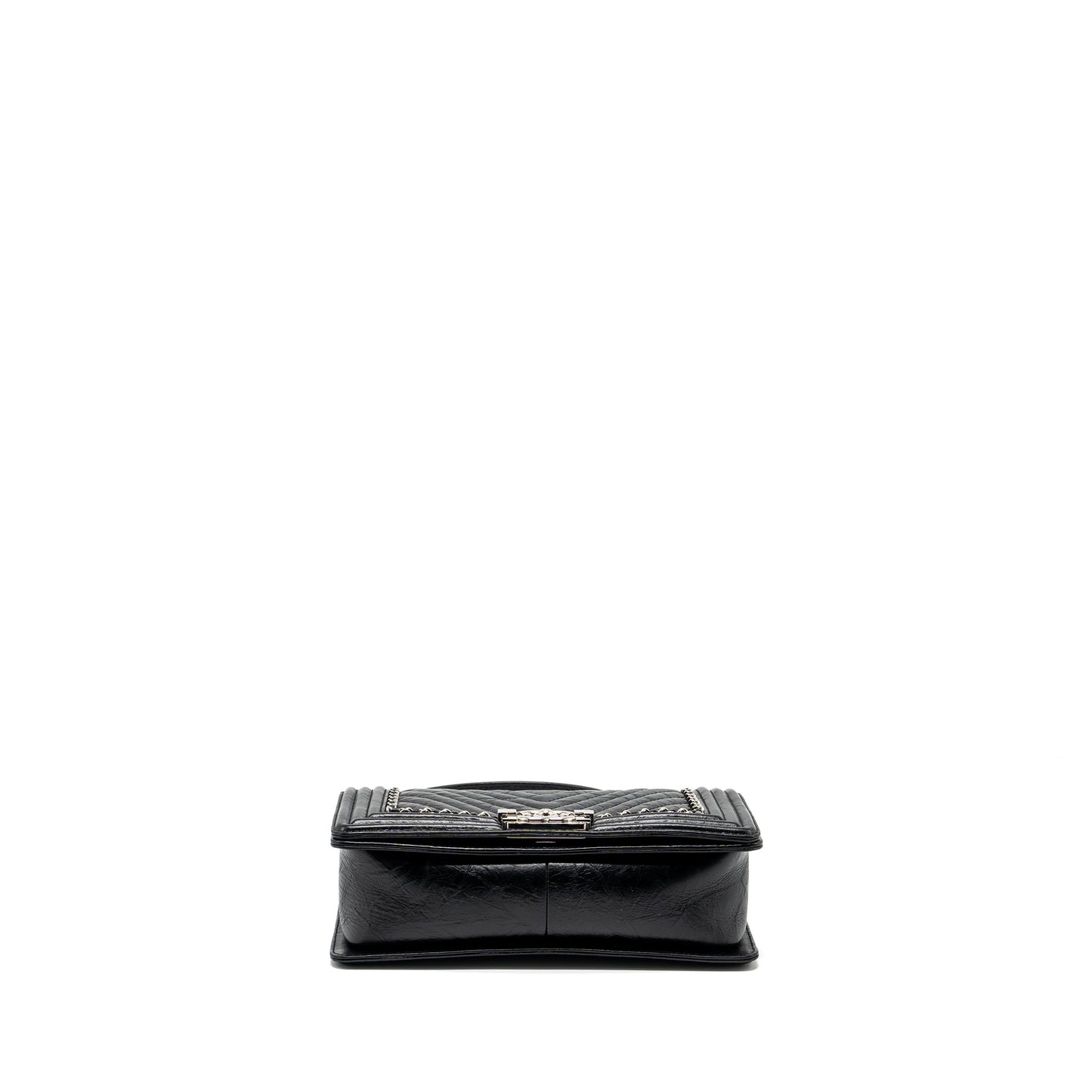 Chanel medium chevron boy bag limited edition calfskin black SHW