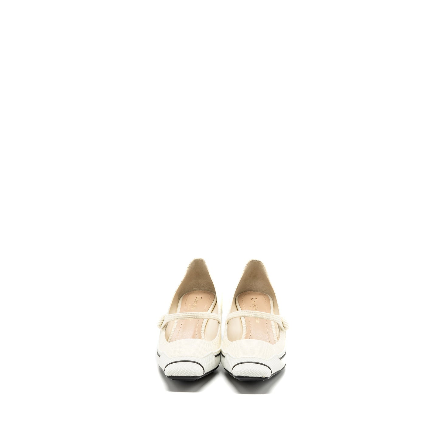 Luxury Dior size 37 pump canvas cream / white