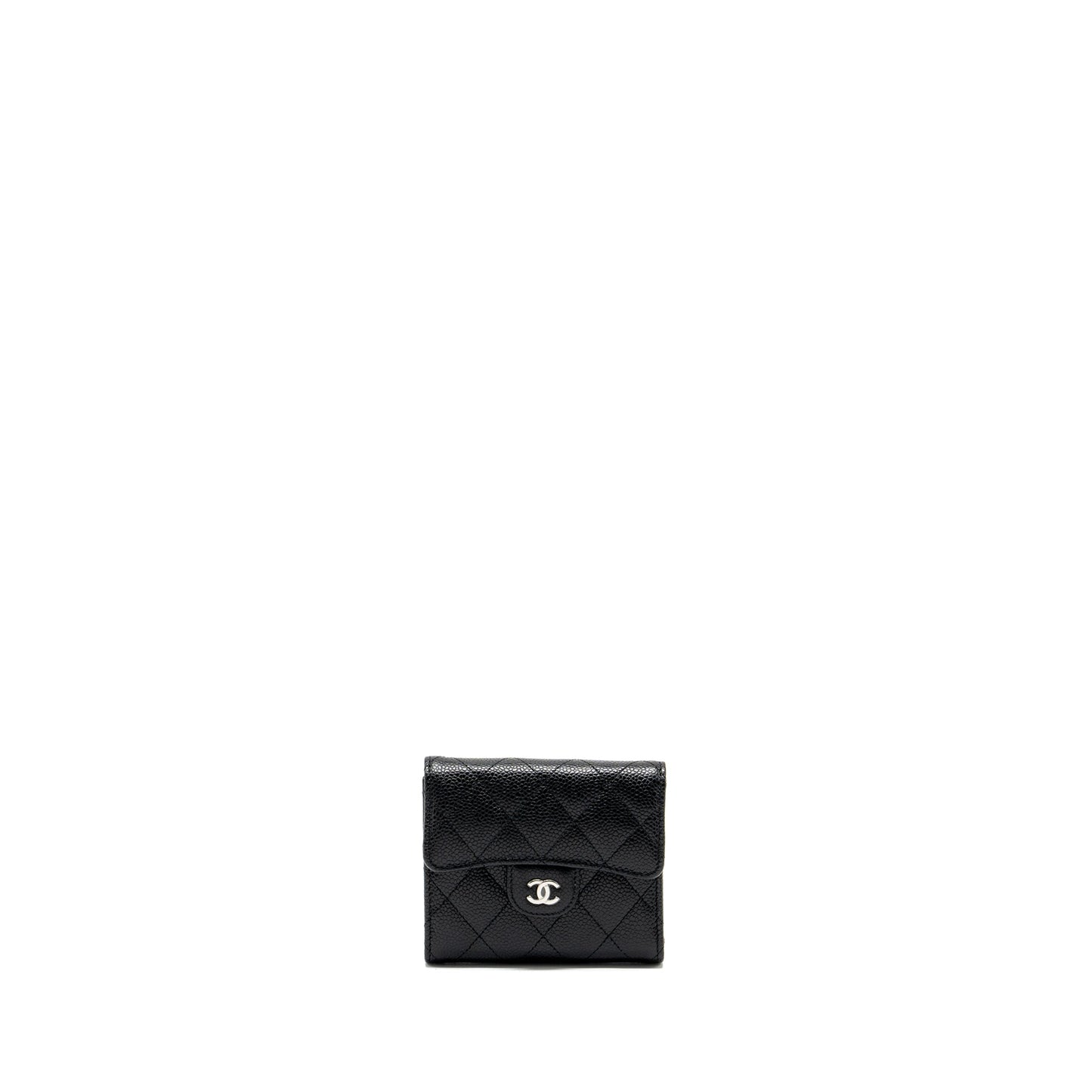 Chanel Small Classic Flap Wallet Caviar Black SHW (Microchip)