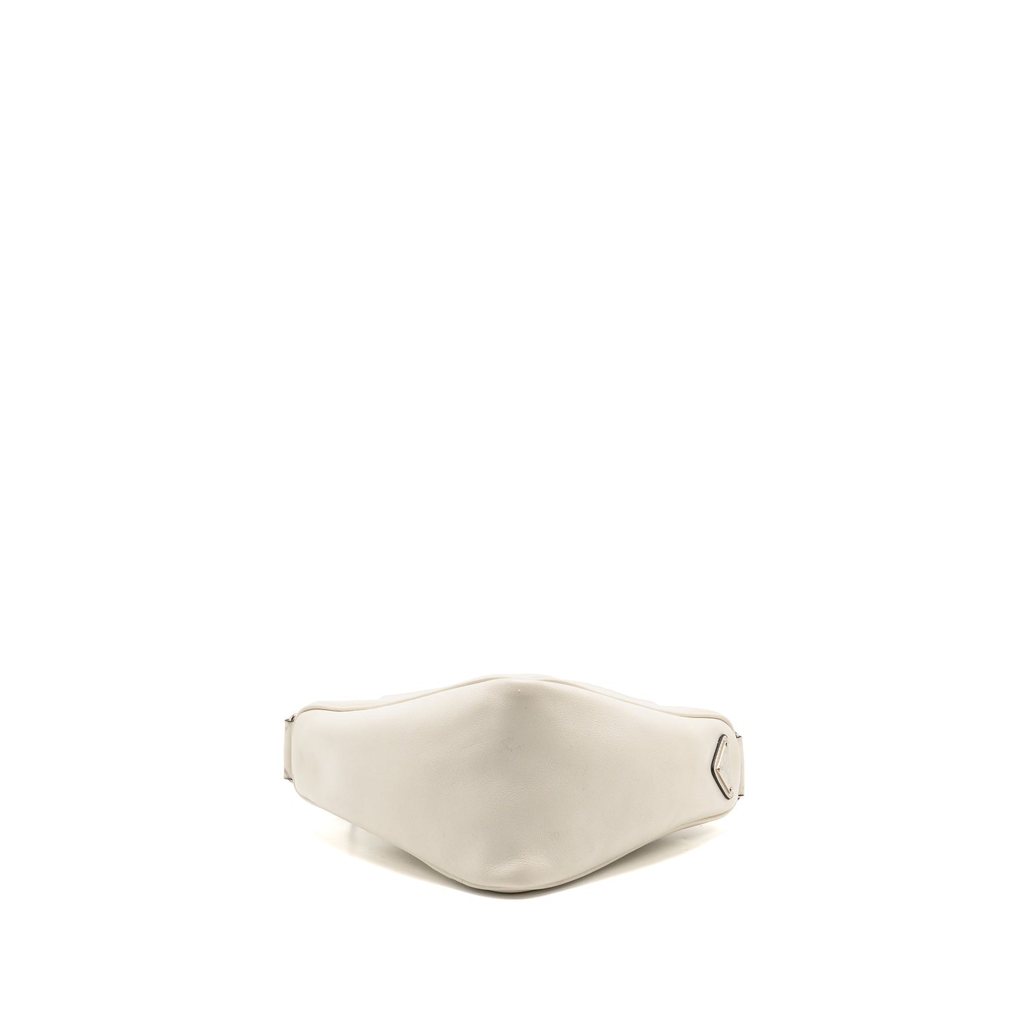 Prada Triangle Shoulder Bag Leather White SHW