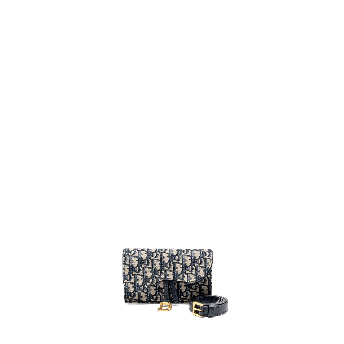 Luxury Dior Saddle Belt Pouch Luxury Dior Oblique Jacquard Blue GHW