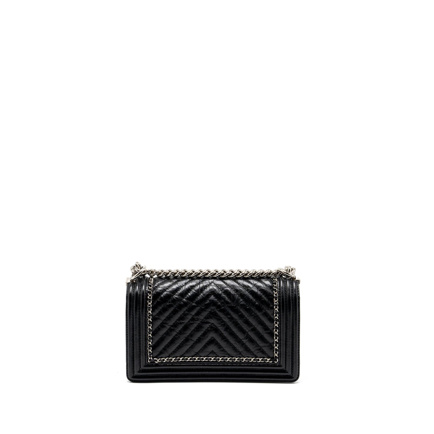 Chanel medium chevron boy bag limited edition calfskin black SHW