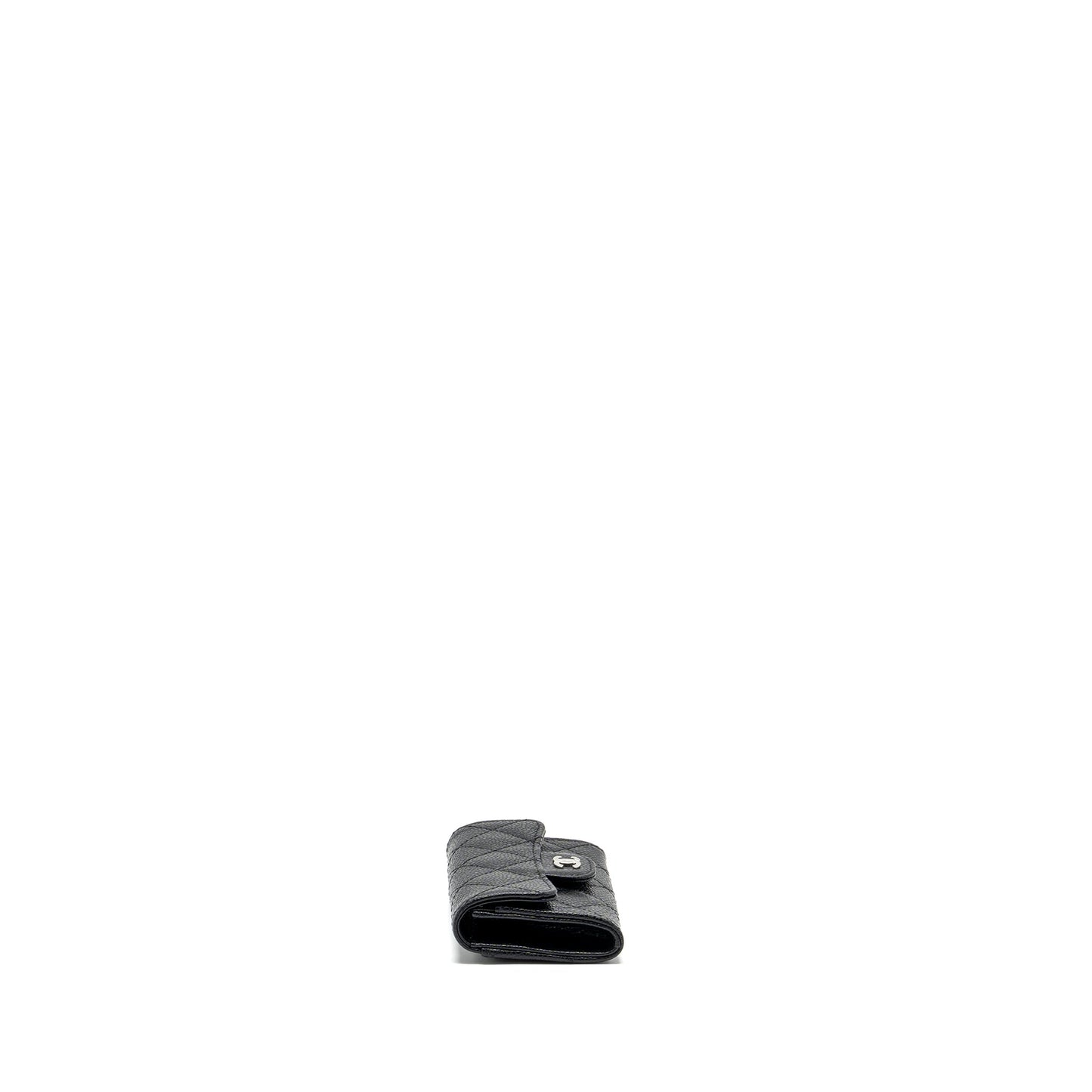 Chanel Classic flap card holder caviar black SHW (microchip)
