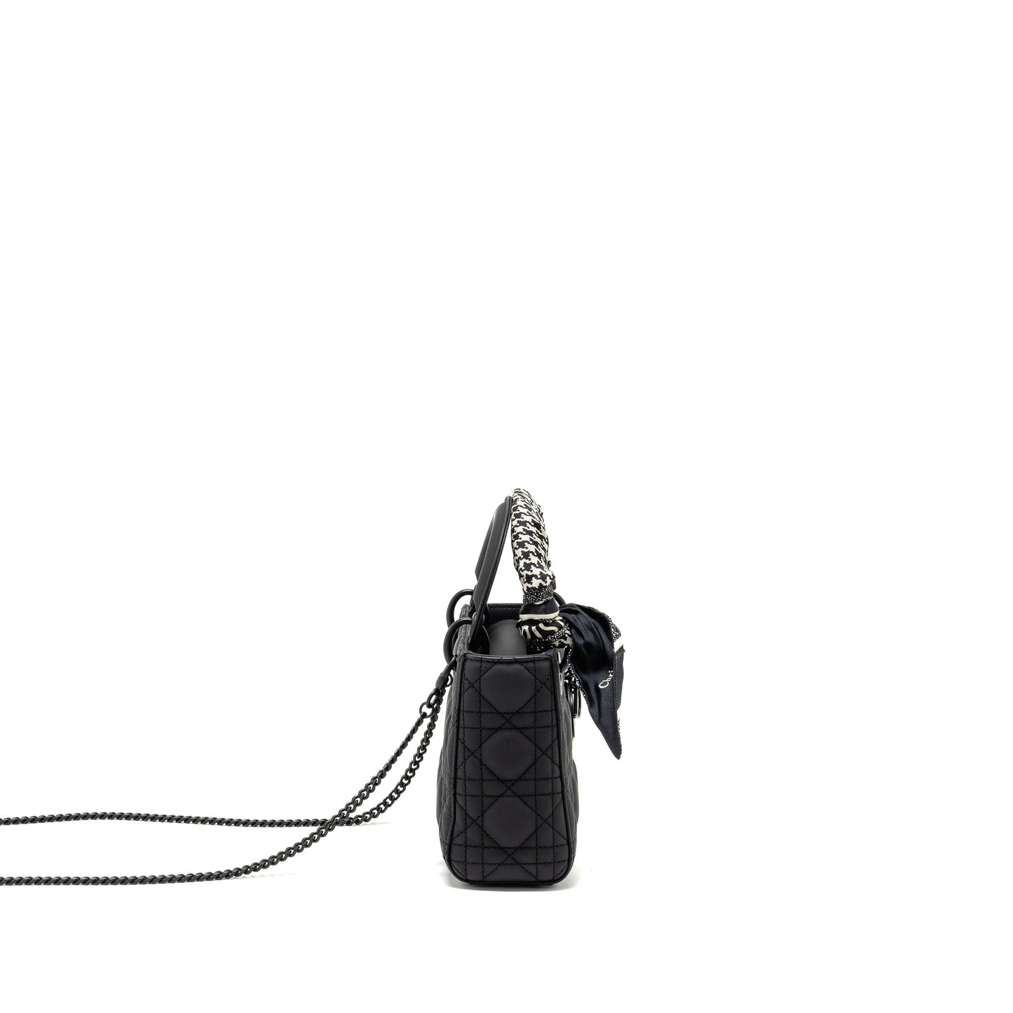 Luxury Dior Mini Lady Luxury Dior Ultramatte Cannage Calfskin So Black