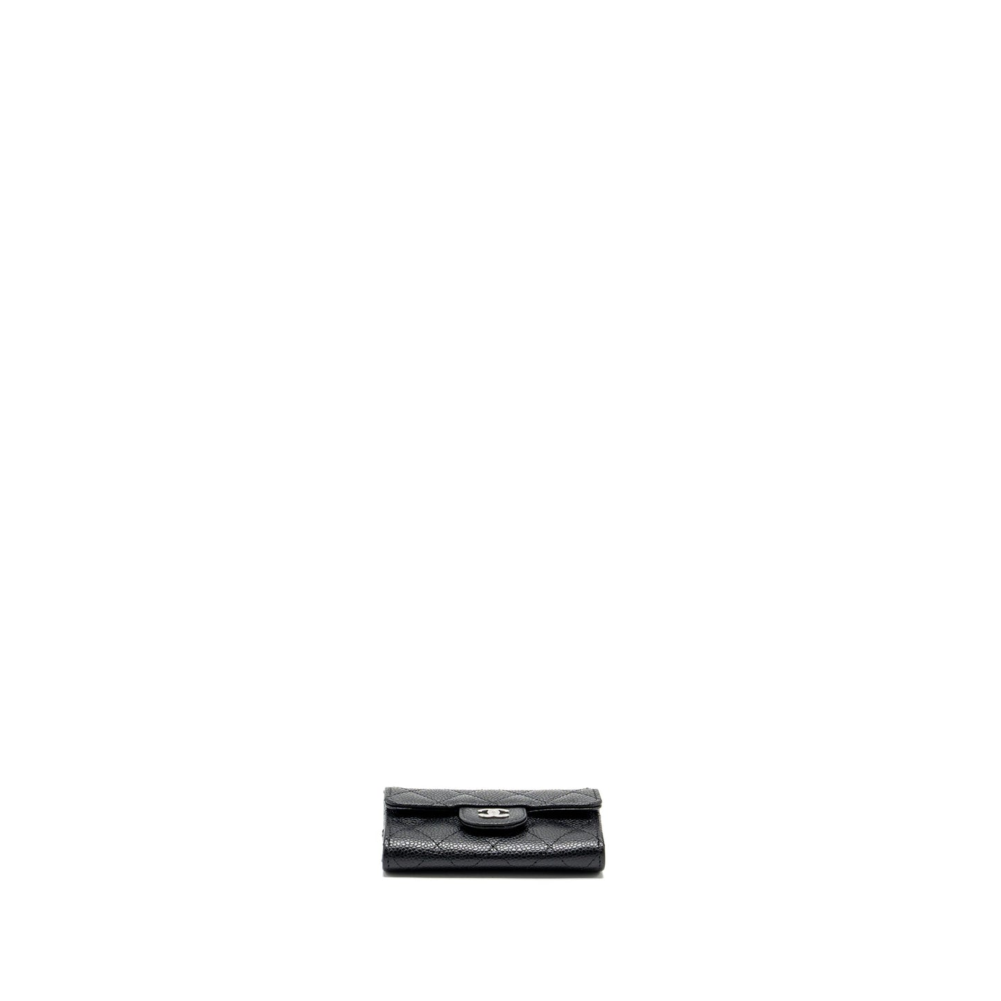 Chanel Classic flap card holder caviar black SHW (microchip)