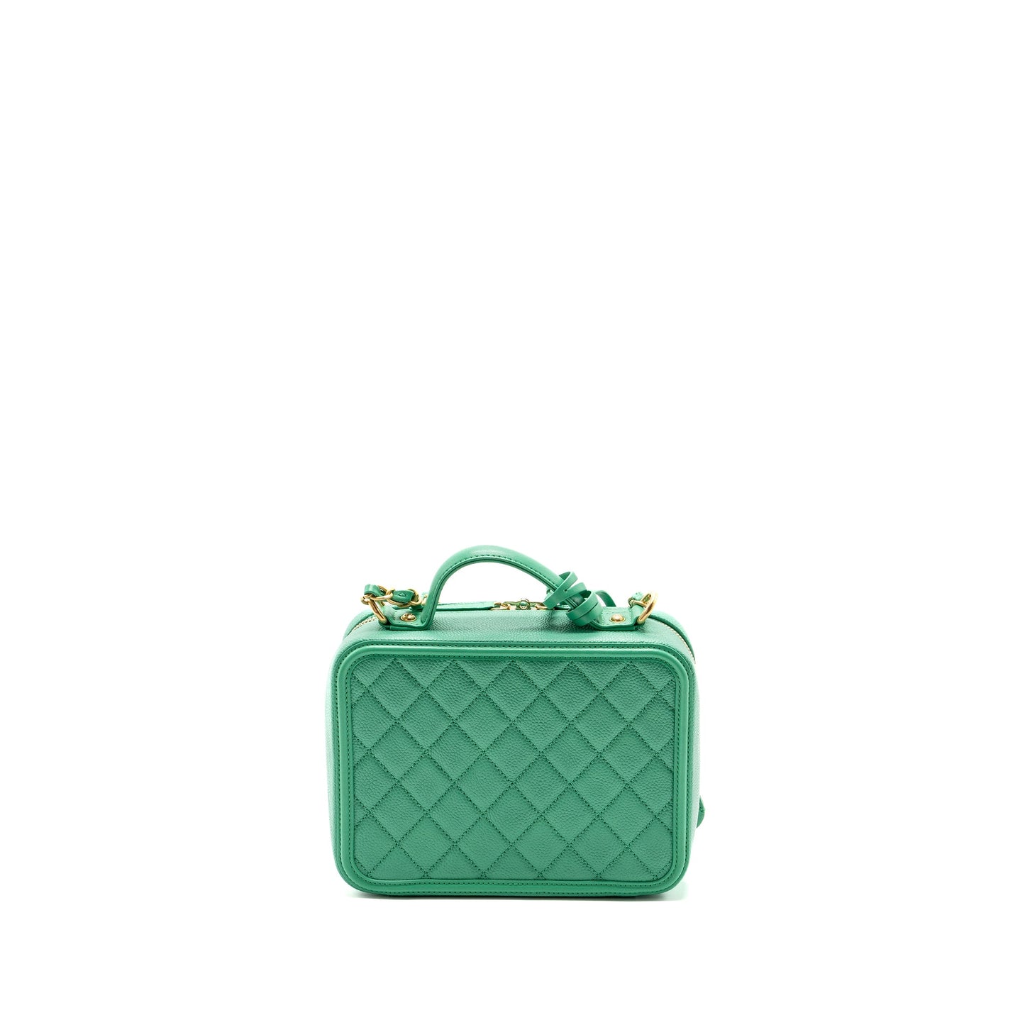 Chanel Medium FiliGree Vanity Case Caviar Green GHW