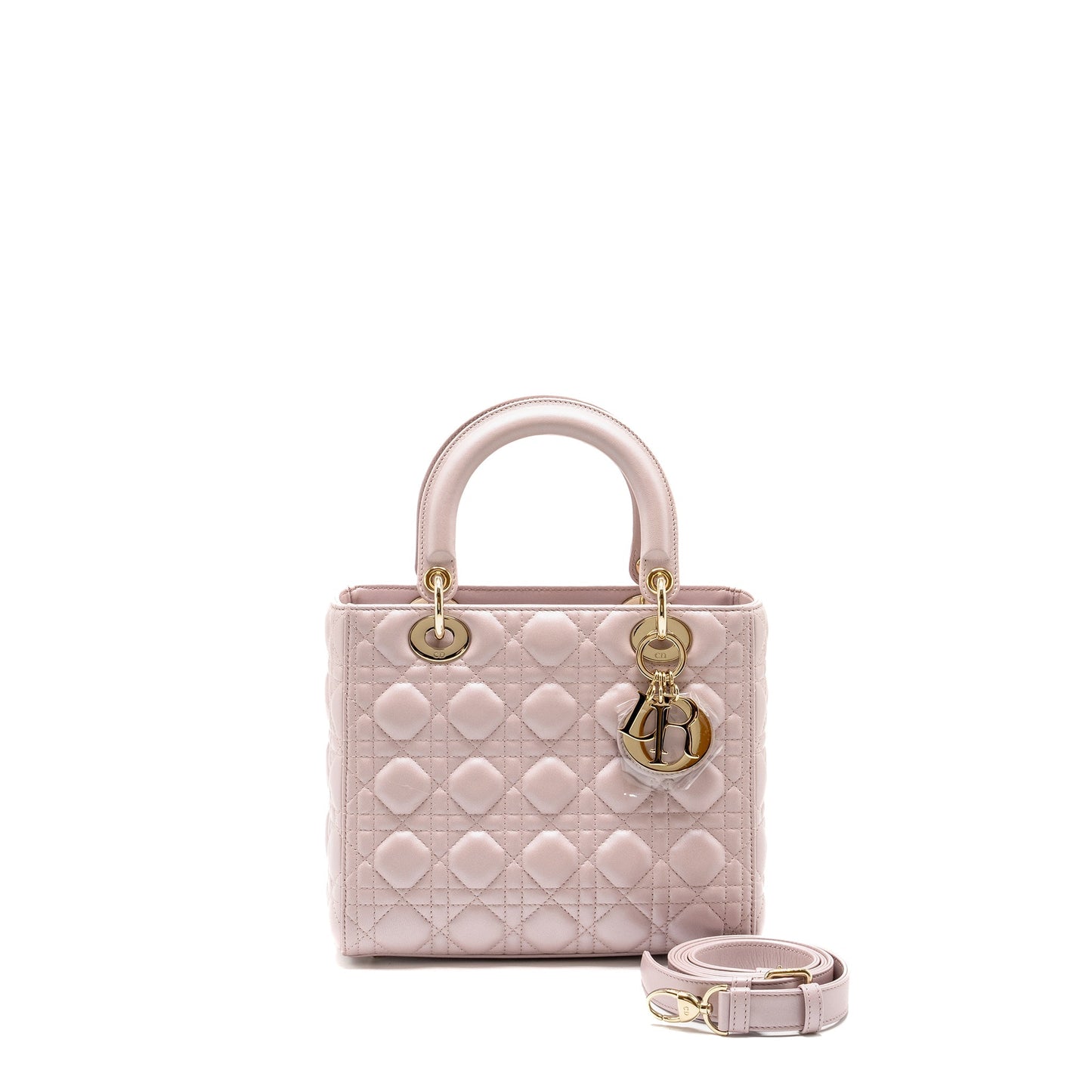 Luxury Dior Medium Lady Luxury Dior Lambskin Iridescent Pink LGHW
